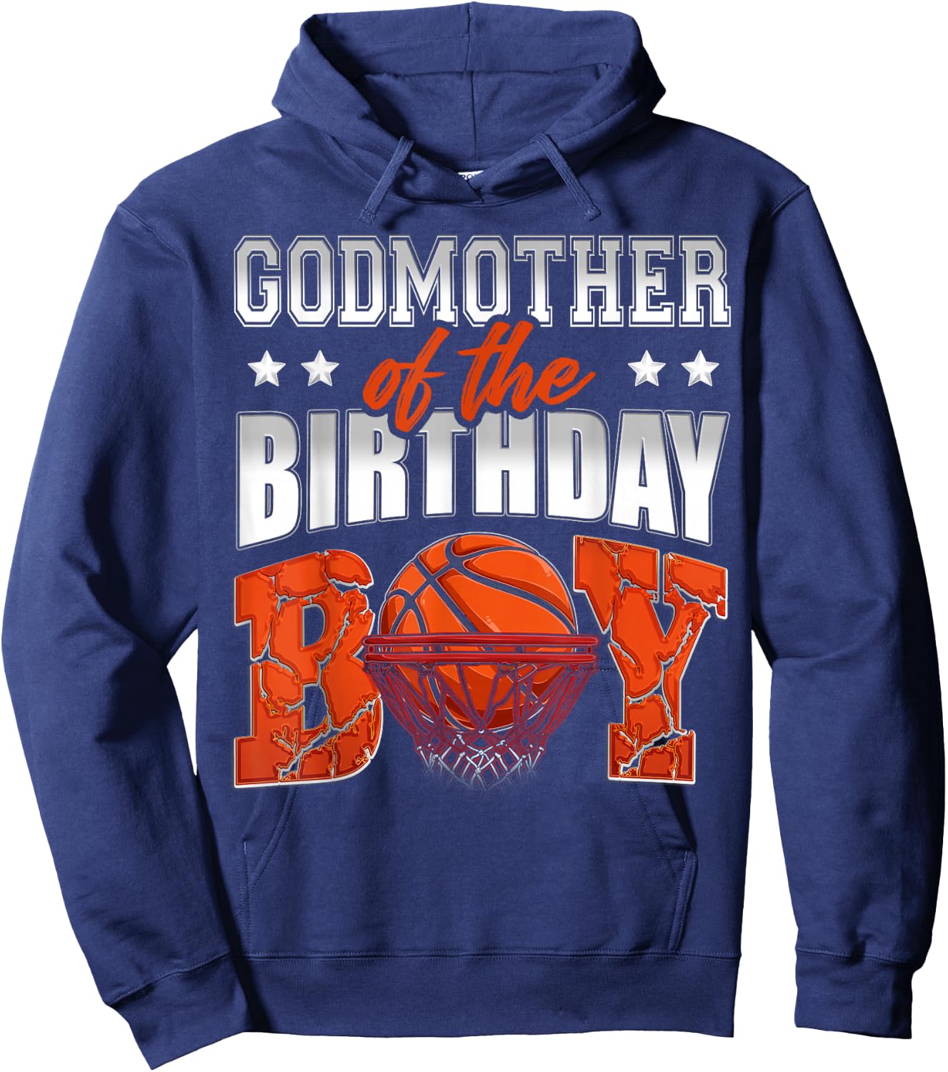 GODMOTHER Of The Birthday Boy Basketball Family Baller Party Hoodie - Hoodie | Navy