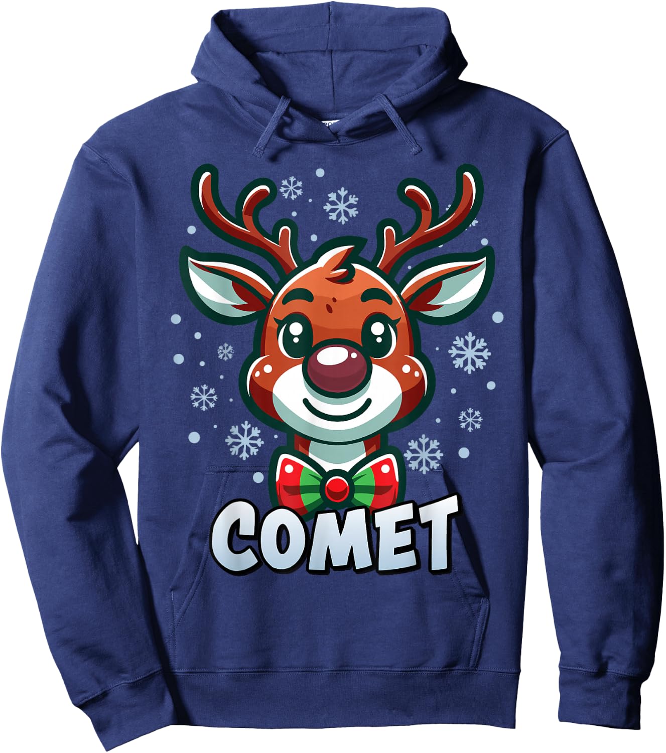 Santa’s Reindeer Comet Xmas Group Costume Hoodie - Hoodie | Navy