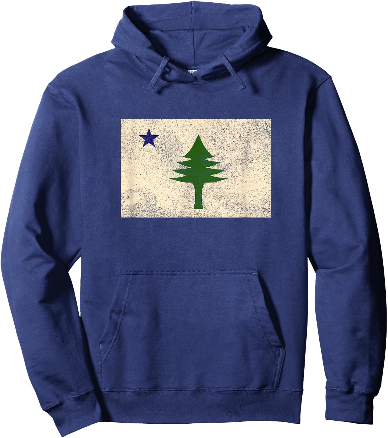 Maine Flag Dirigo - & 1901 Maine State Flag Hoodie - Hoodie | Navy