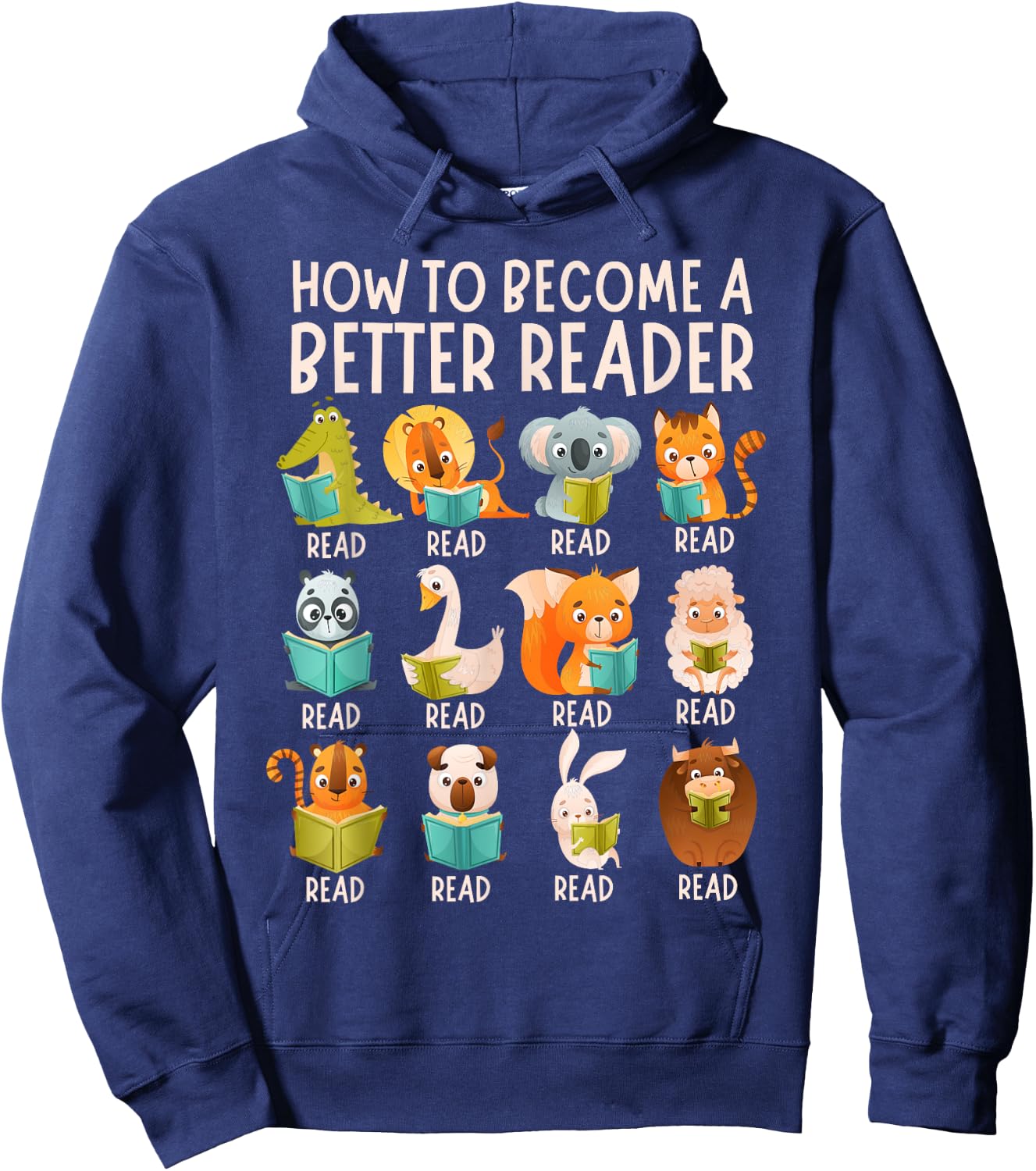 Reading Teacher How to Become a Better Reader Book Lover Fun Hoodie - Hoodie | Navy