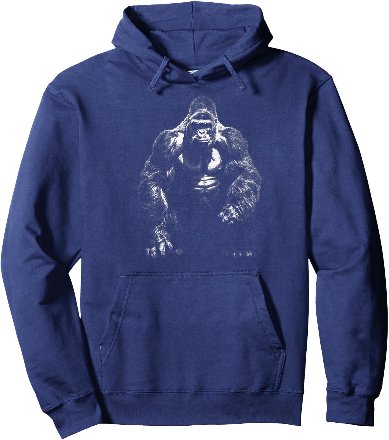 Gorilla Face Angry Growling Scary Silverback Gorilla Hoodie - Hoodie | Navy