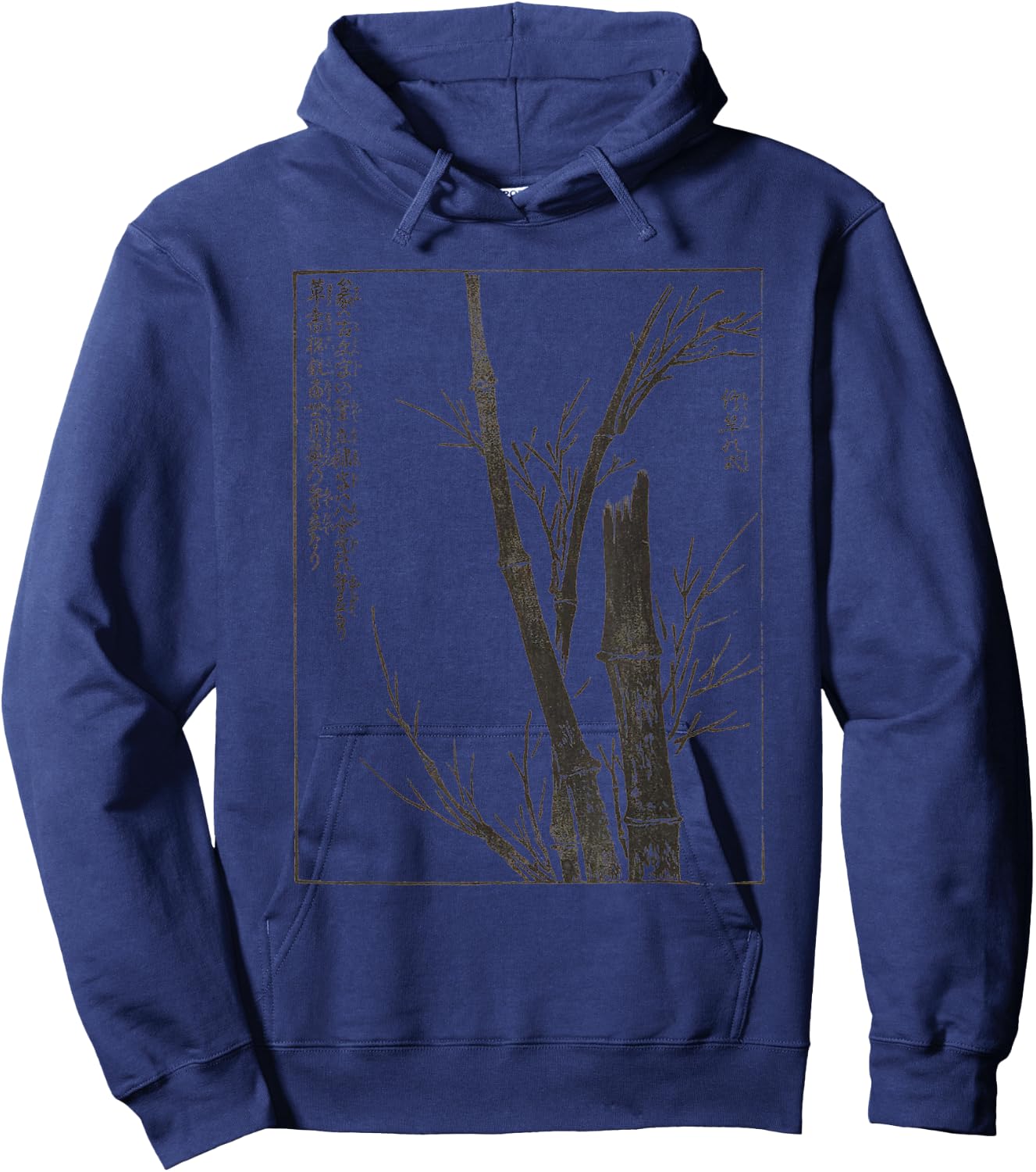 Japan Art Japanese Aesthetic Floral Harajuku Merch -Adults Botanical Graphic Black Small Hoodie - Hoodie | Navy