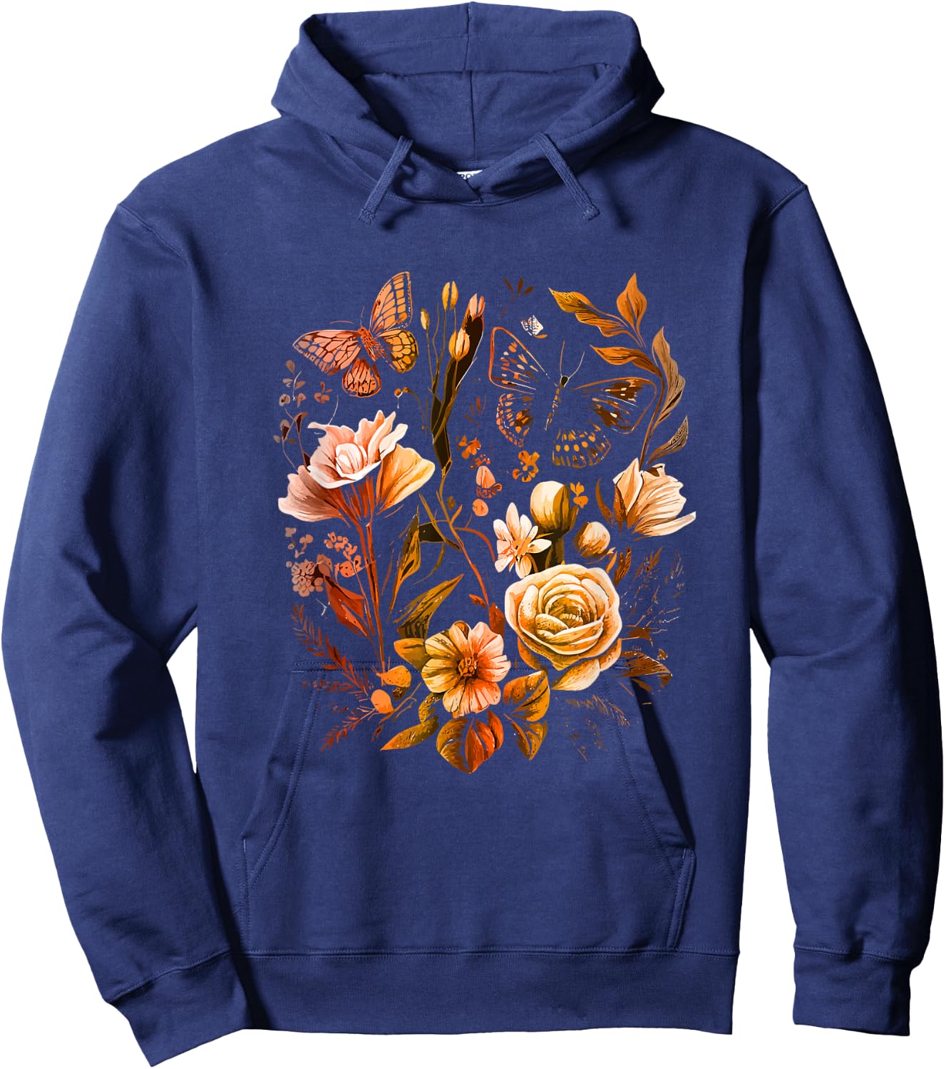 Insect Flower Floral Monarch Butterfly Monarch Butterflies Hoodie - Hoodie | Navy
