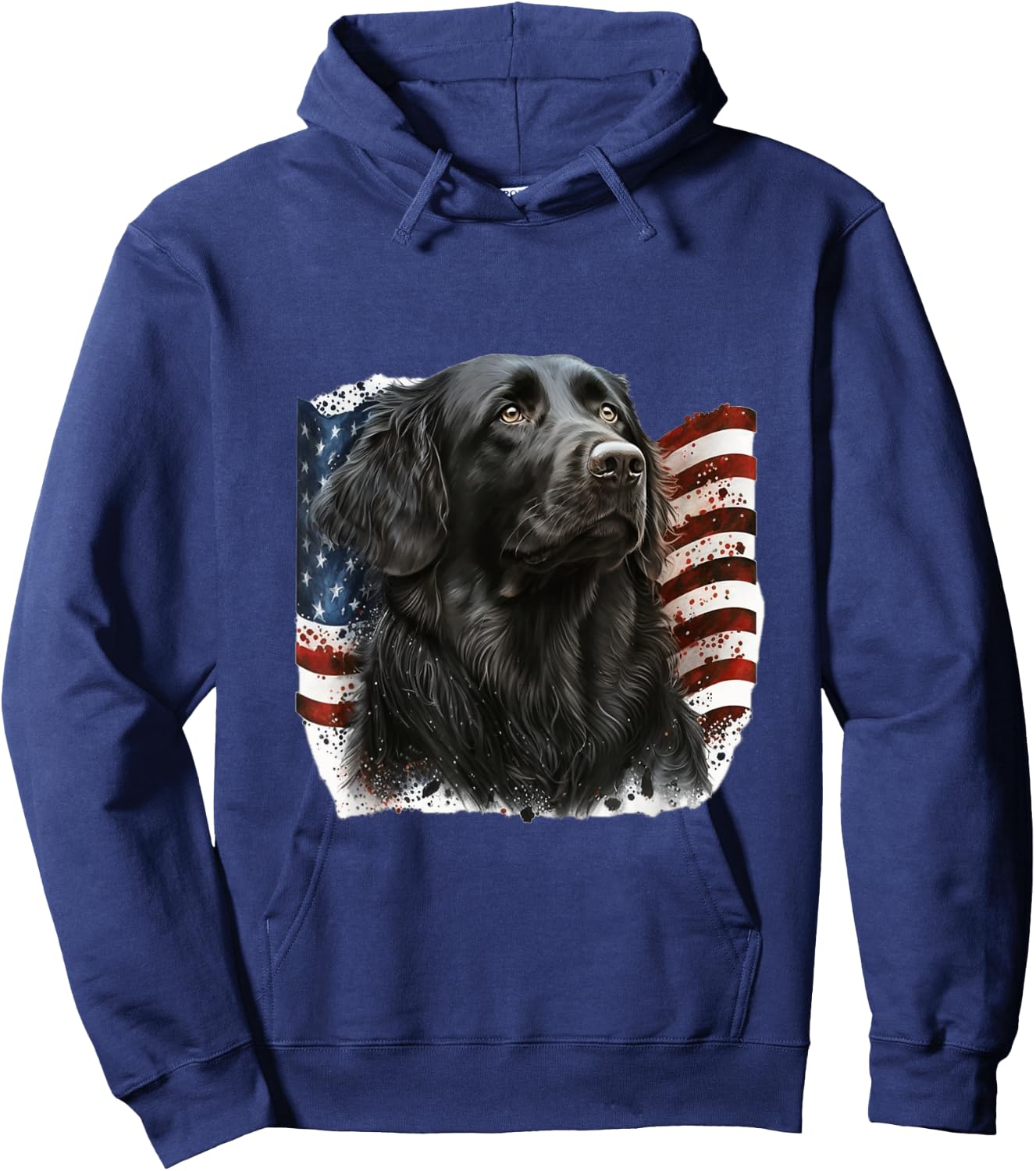 Flat Coated Retriever 4th of July - Flat Coated Retriever Hoodie - Hoodie | Navy
