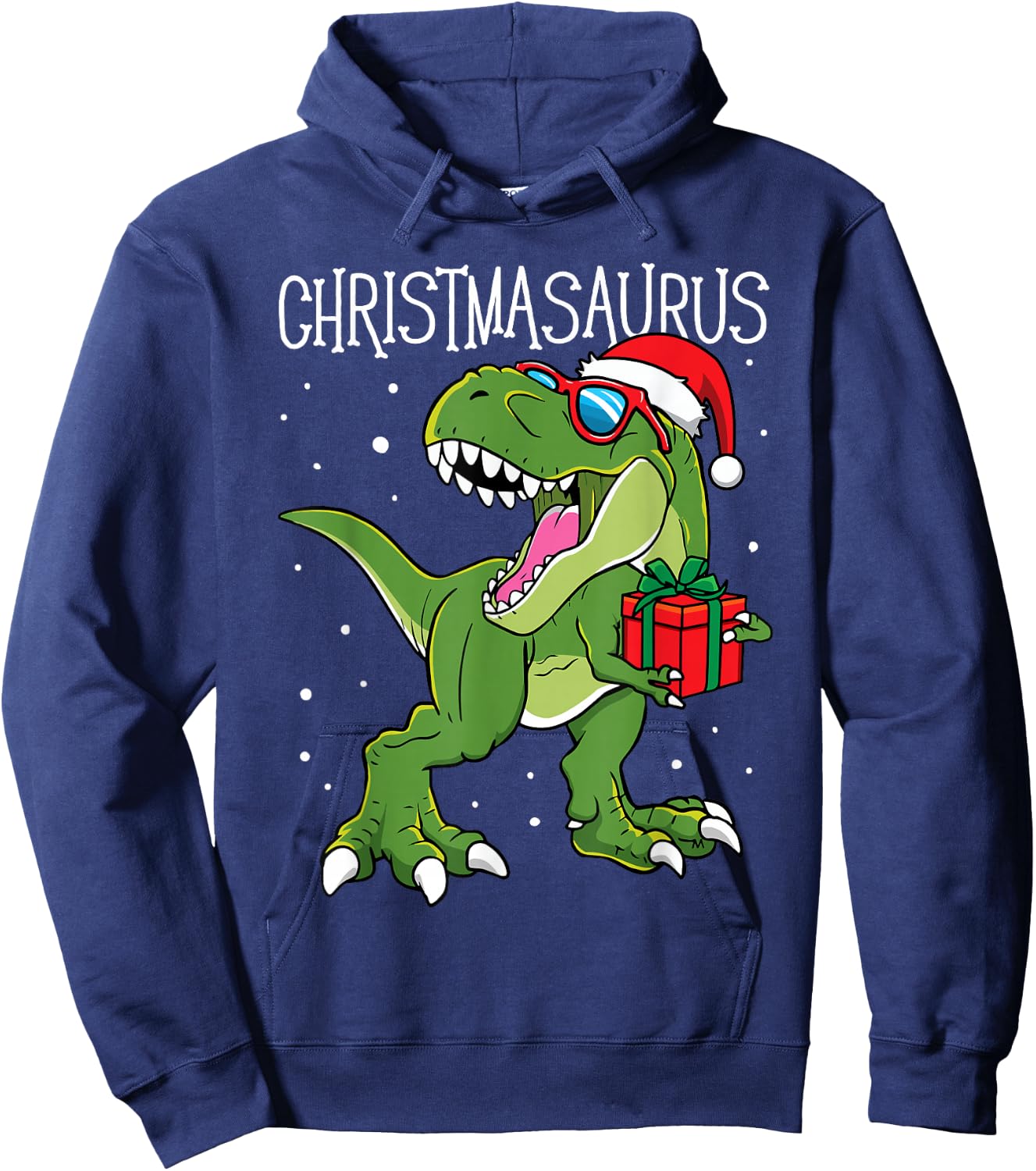 Boys Christmasaurus Christmas Dinosaur Dino Family Matching Hoodie - Hoodie | Navy