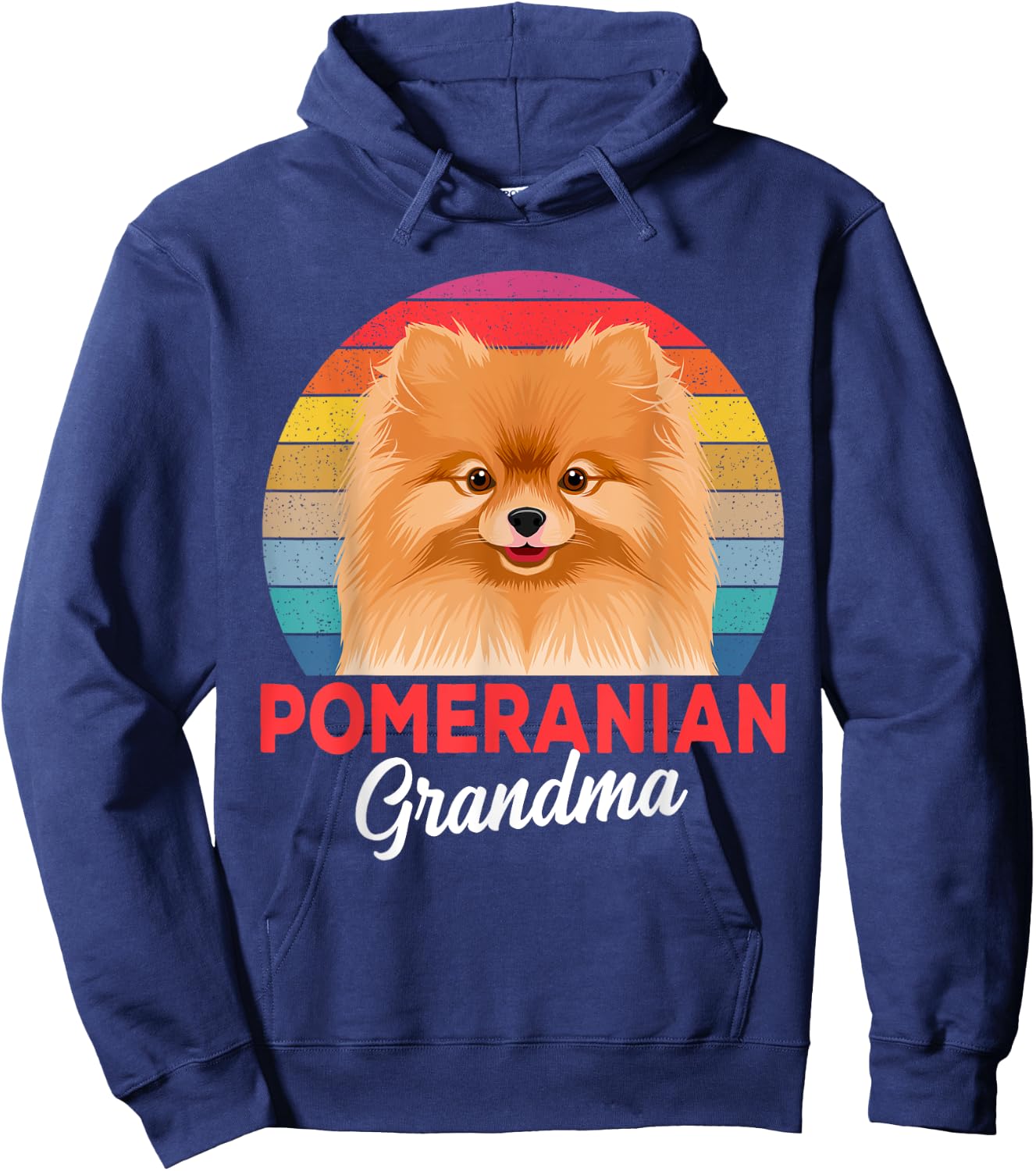 Pomeranian Pom Grandma Dog Women Girls Kids Hoodie - Hoodie | Navy