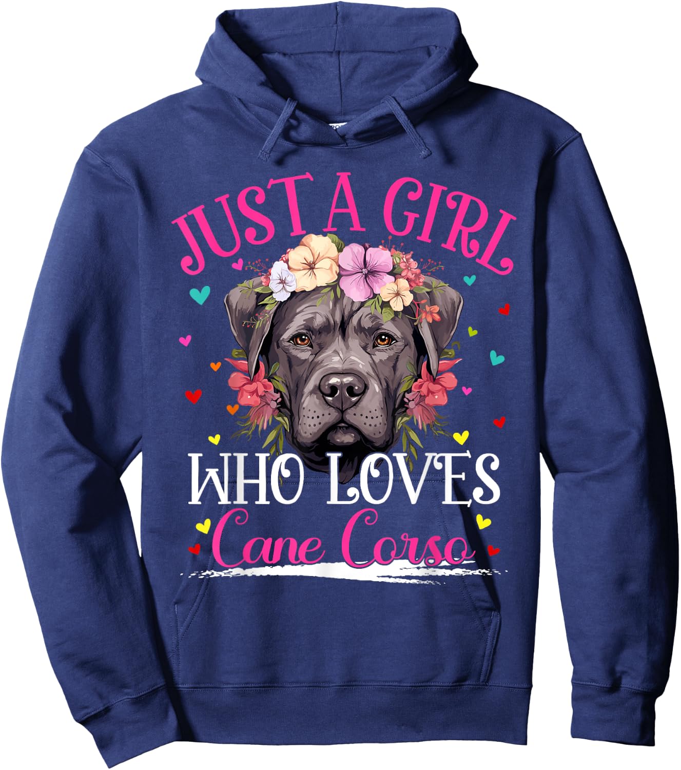 Just A Girl Who Loves Cane Corso Dog Girls Hoodie - Hoodie | Navy