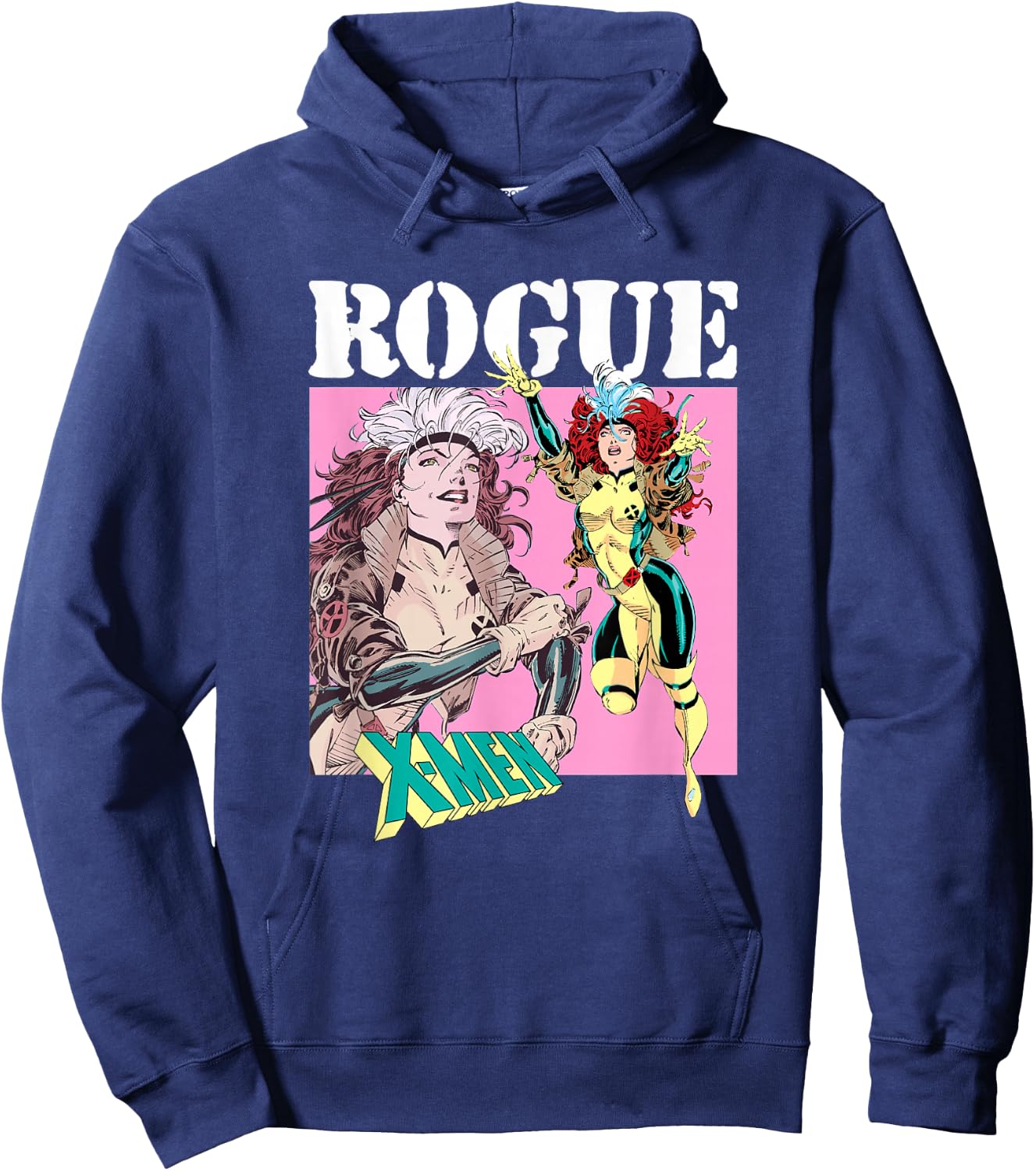 Marvel X-Men Rogue Character Spotlight Vintage Poster Hoodie - Hoodie | Navy