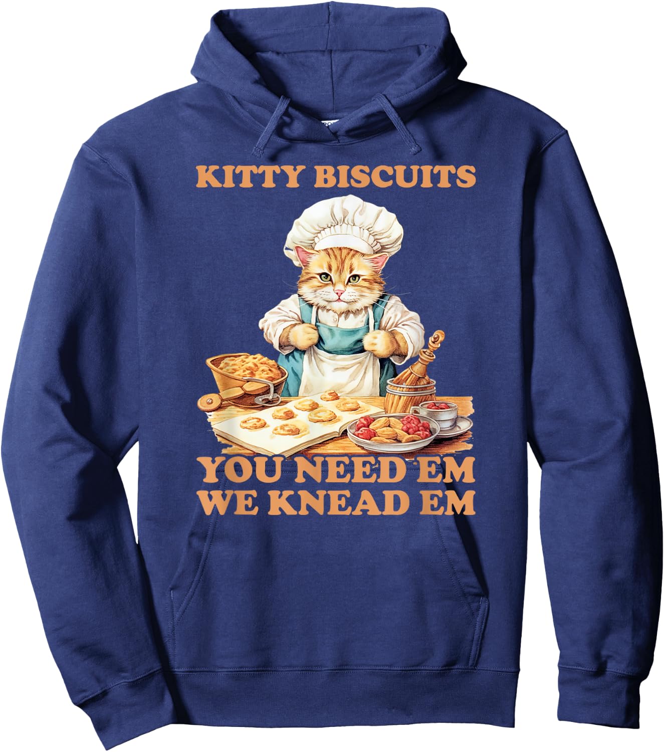 Kitty Biscuits We Knead Em You Need Em Cats Baking Hoodie - Hoodie | Navy