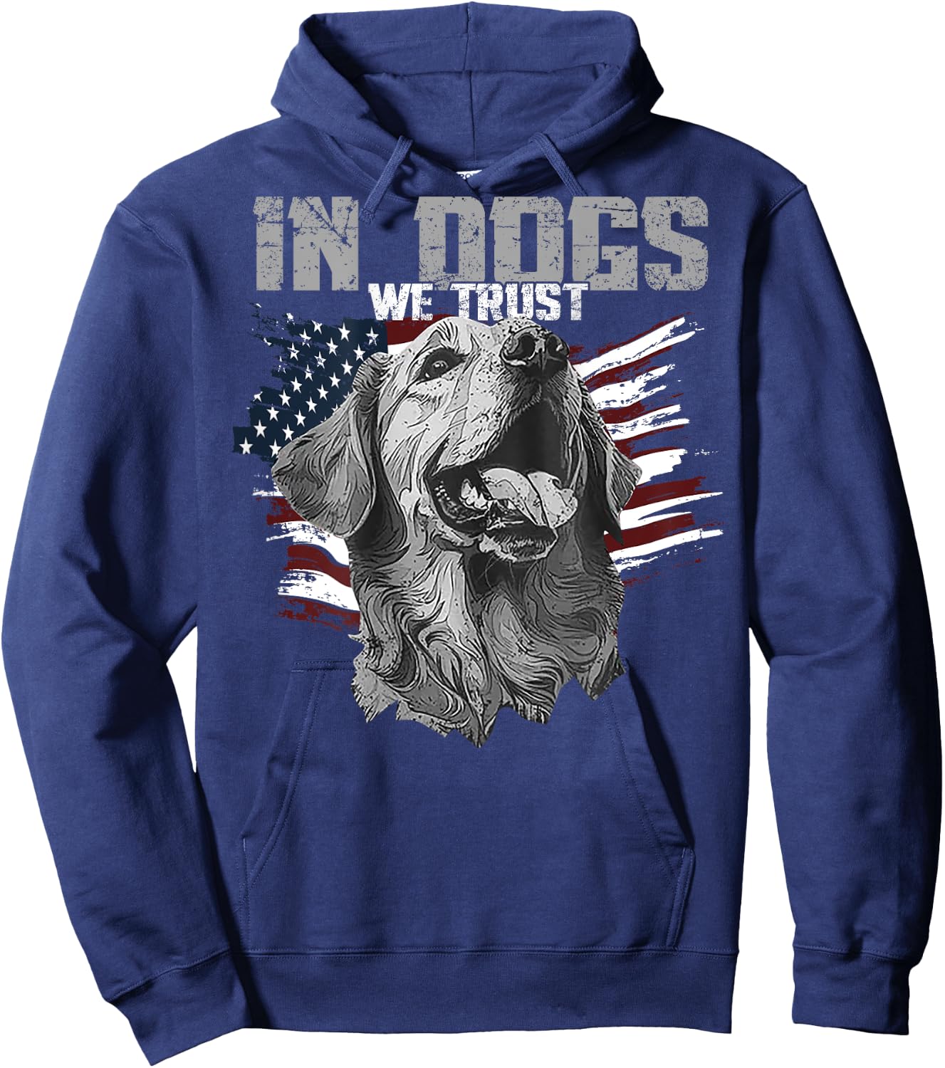 Golden Retriever In Dogs We Trust (on back) Hoodie - Hoodie | Navy