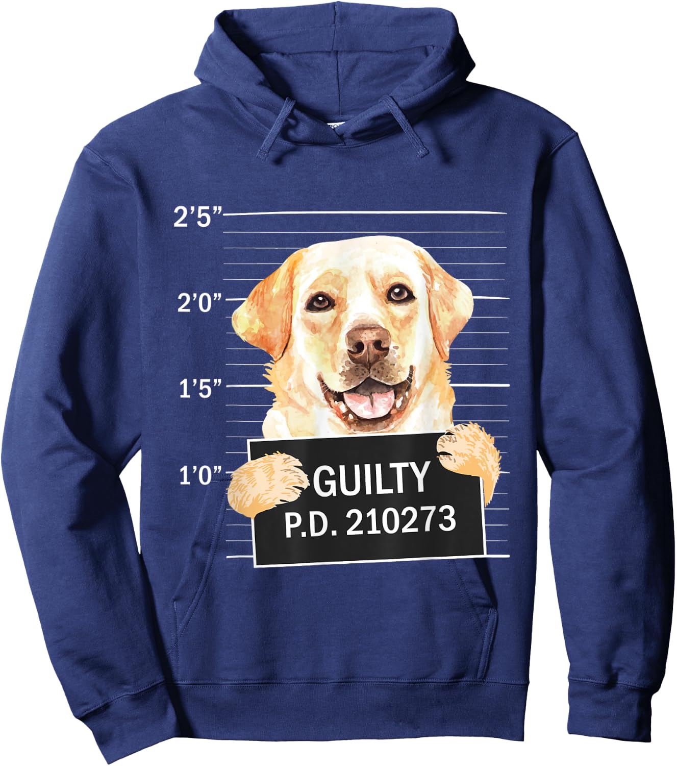Guilty - Mugshot Black Labrador Retriever Dog Trainer Puppy Women Kids Hoodie - Hoodie | Navy