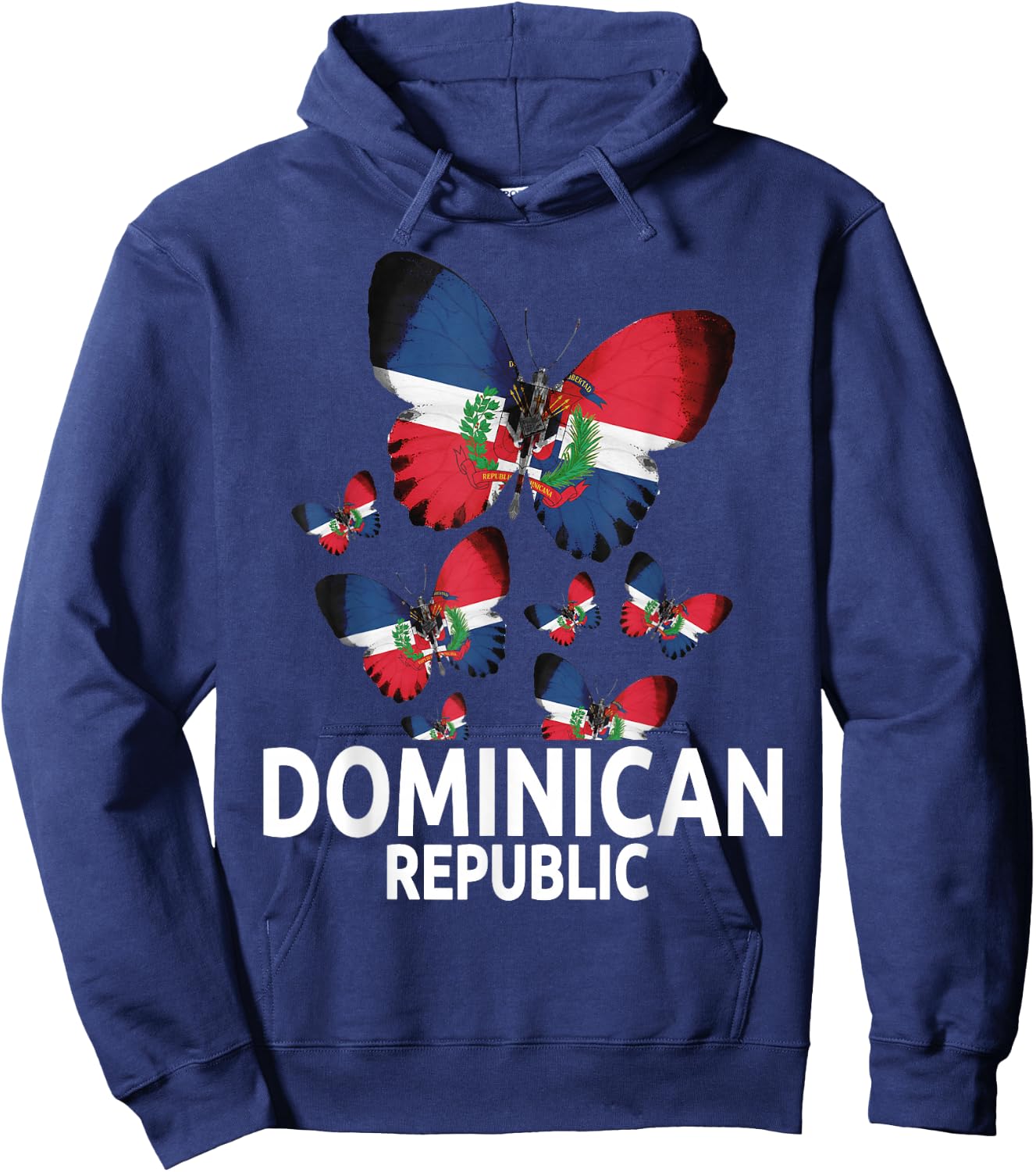 Republica Dominicana Butterfly & Dominican Flag Hoodie - Hoodie | Navy