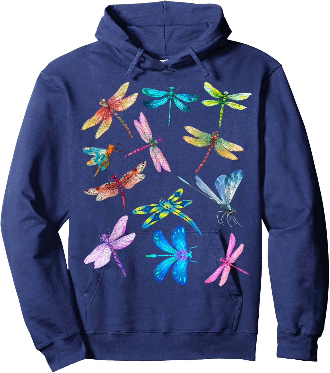 Nurse And Dog Mom Dragonfly Watercolor Happy Nurse Week 2023 Women Hoodie - Hoodie | Navy