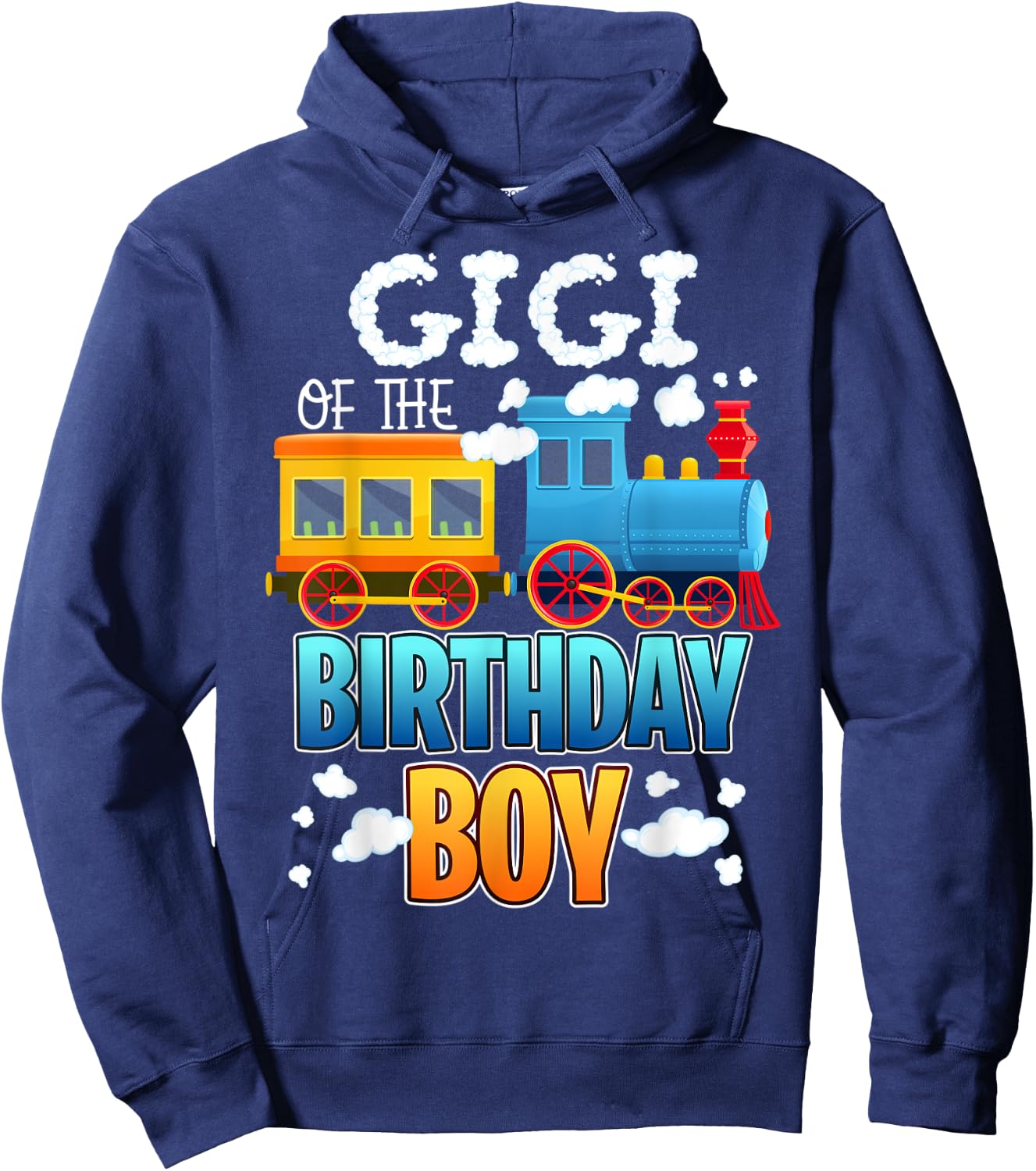 I'm Gigi Of The Birthday Boy Train Toy Matching Family Party Hoodie - Hoodie | Navy