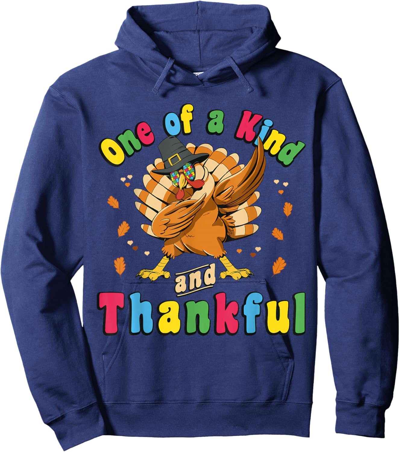 Autism Awareness Turkey Puzzle Thanksgiving 2022 Hoodie - Hoodie | Navy