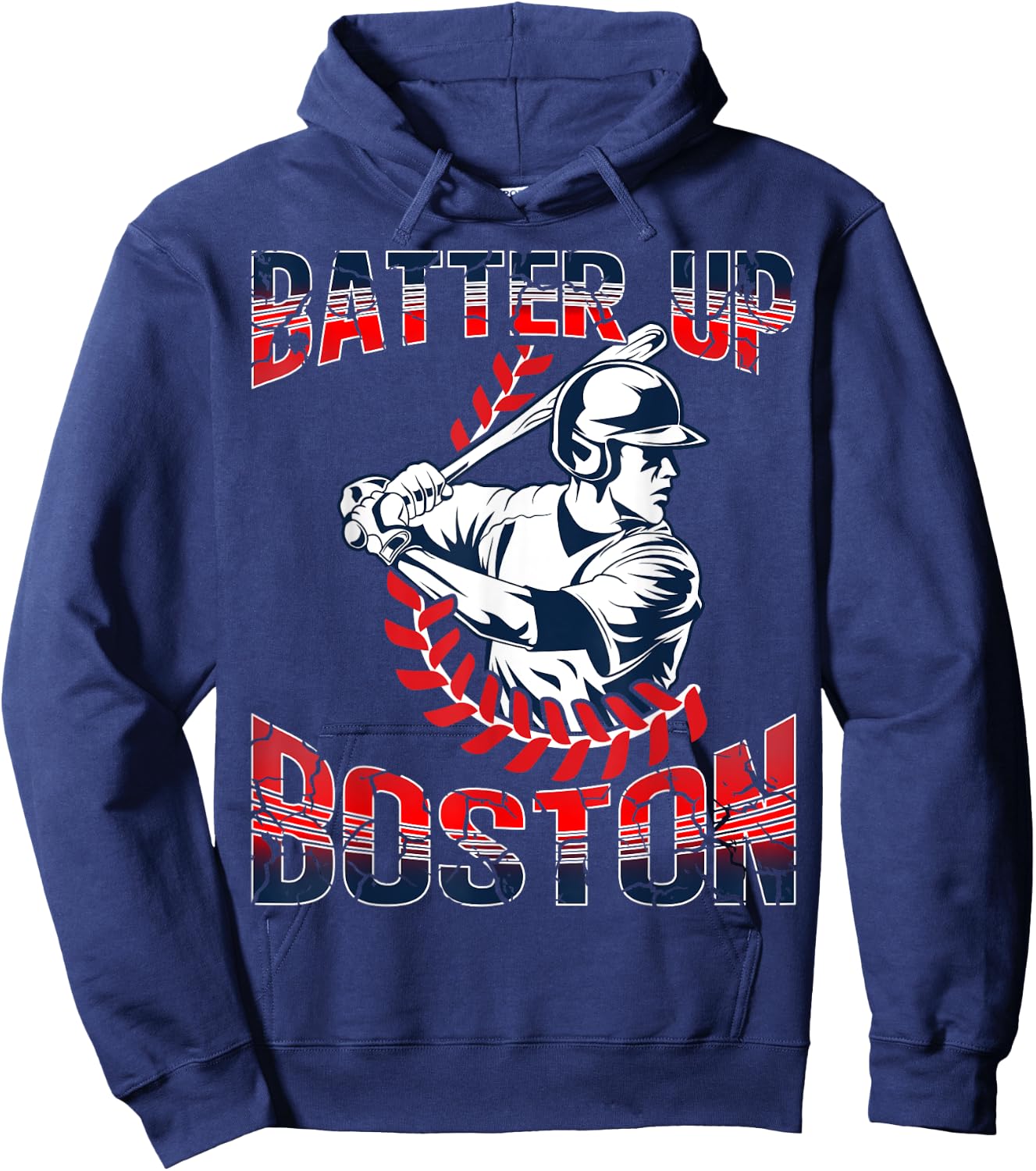 Vintage Style Batter Boston Baseball & Women Hoodie - Hoodie | Navy