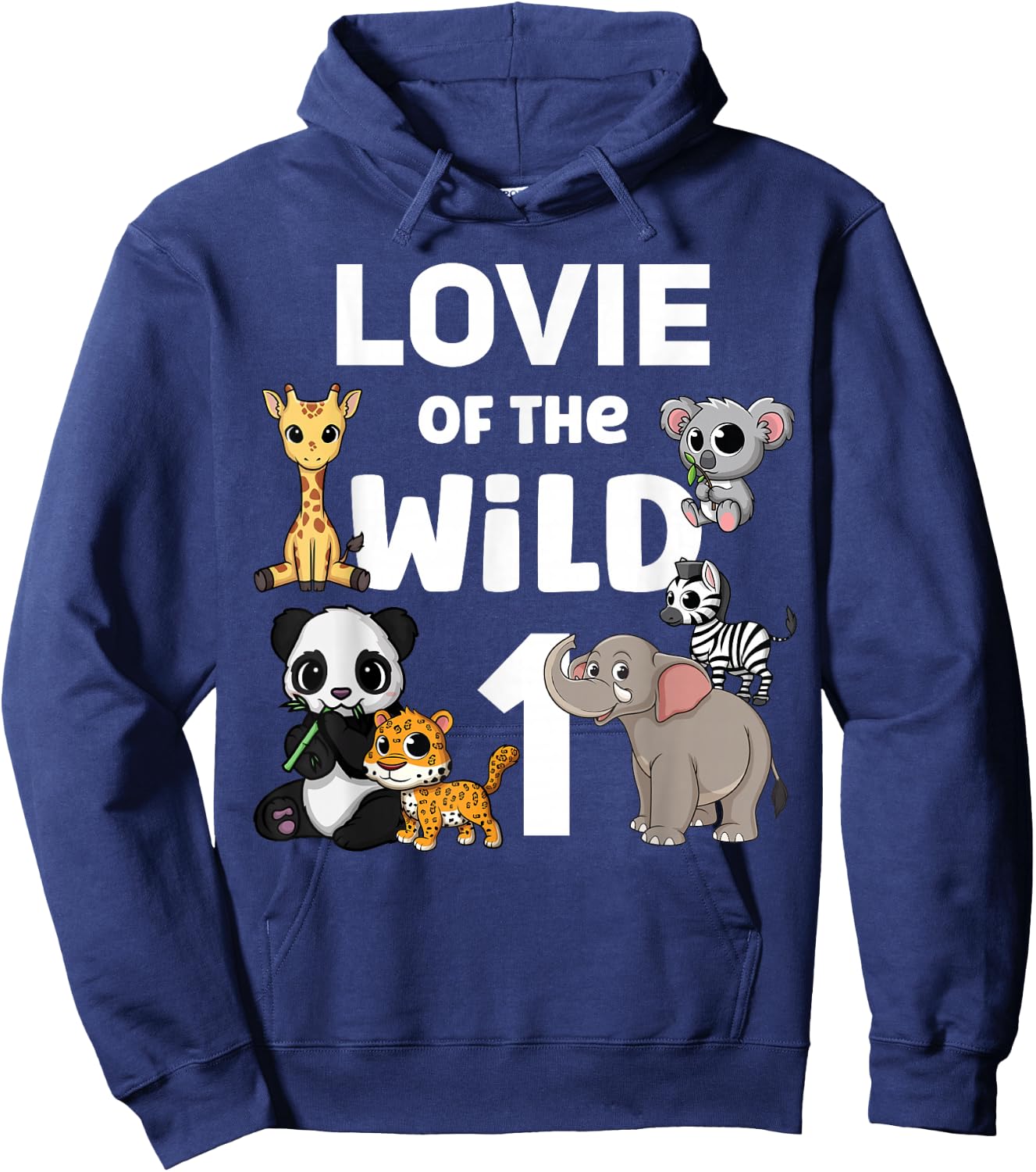 Lovie of the Wild One Zoo 1st Birthday Party Safari Jungle Hoodie - Hoodie | Navy
