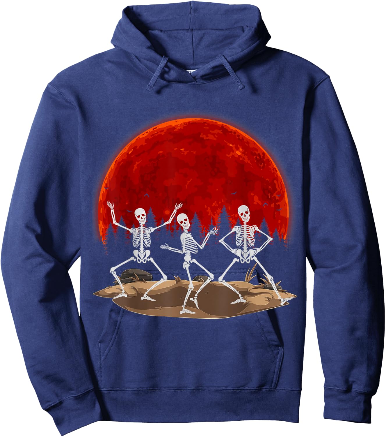 Funny Rocker Skeleton Hand Rock On Costume Halloween Hoodie - Hoodie | Navy