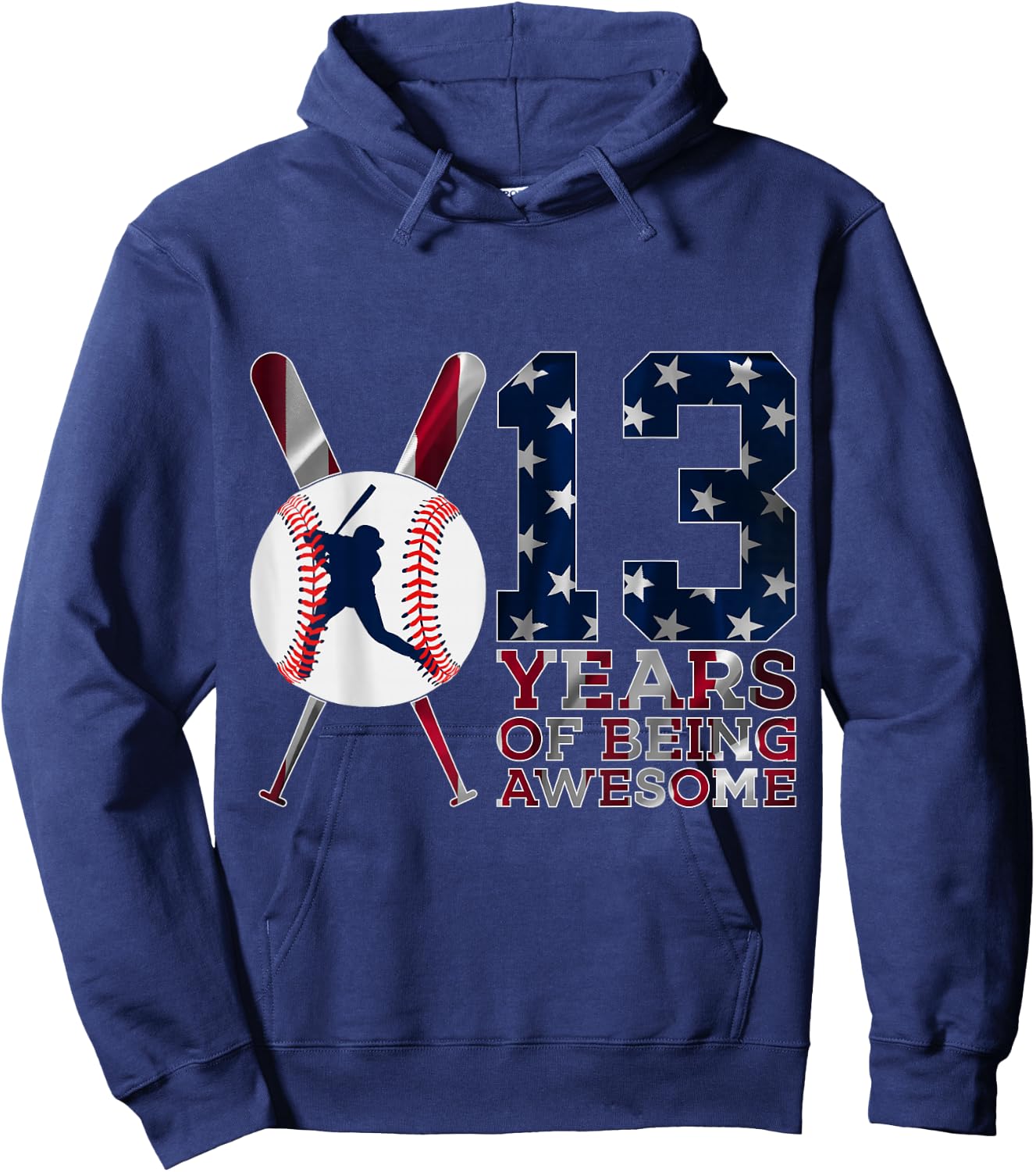 13 Years of Being Awesome Baseball 13th Birthday Hoodie - Hoodie | Navy