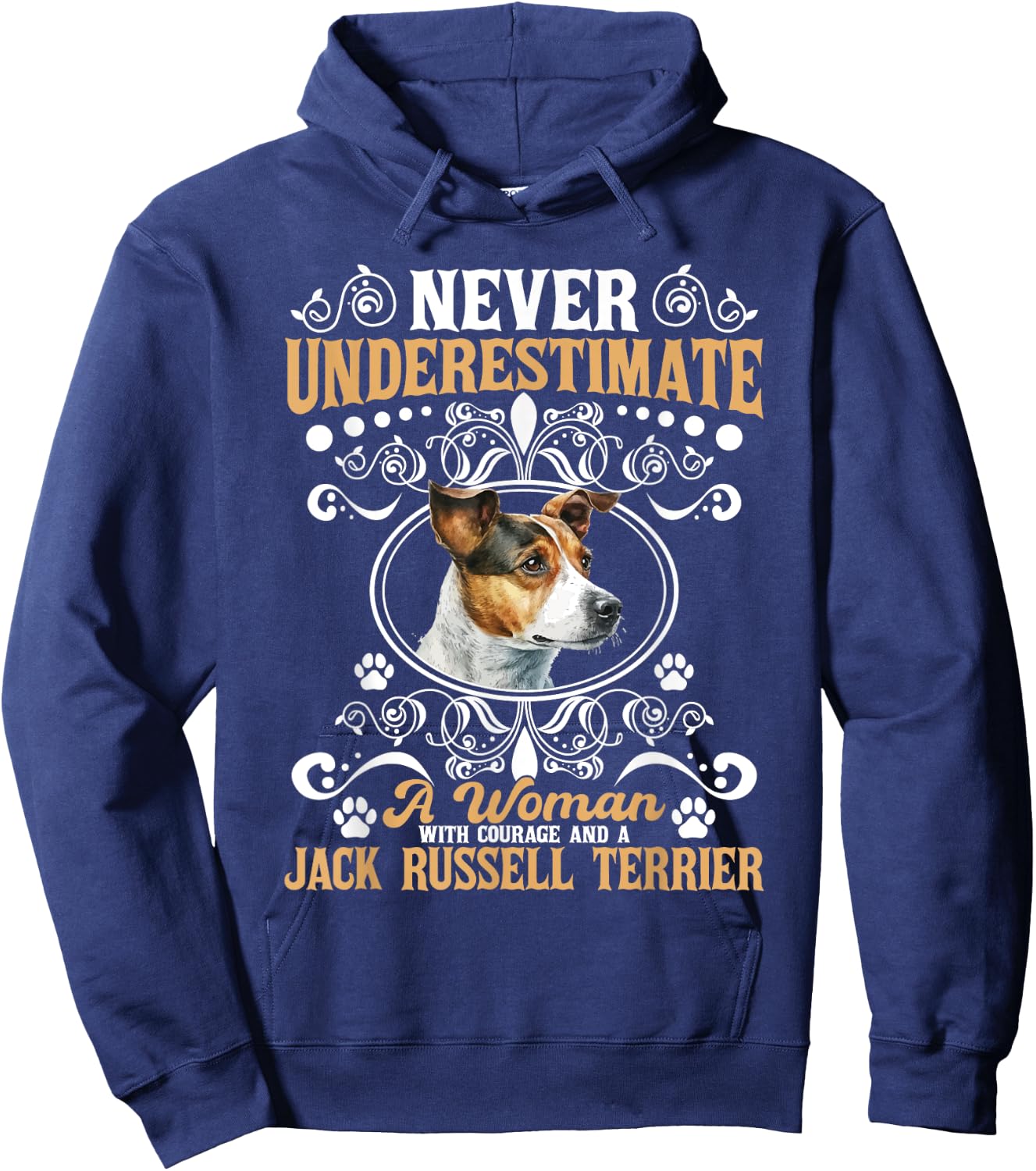 Never Underestimate A Woman And Jack Russell Terrier - Puppy Hoodie - Hoodie | Navy