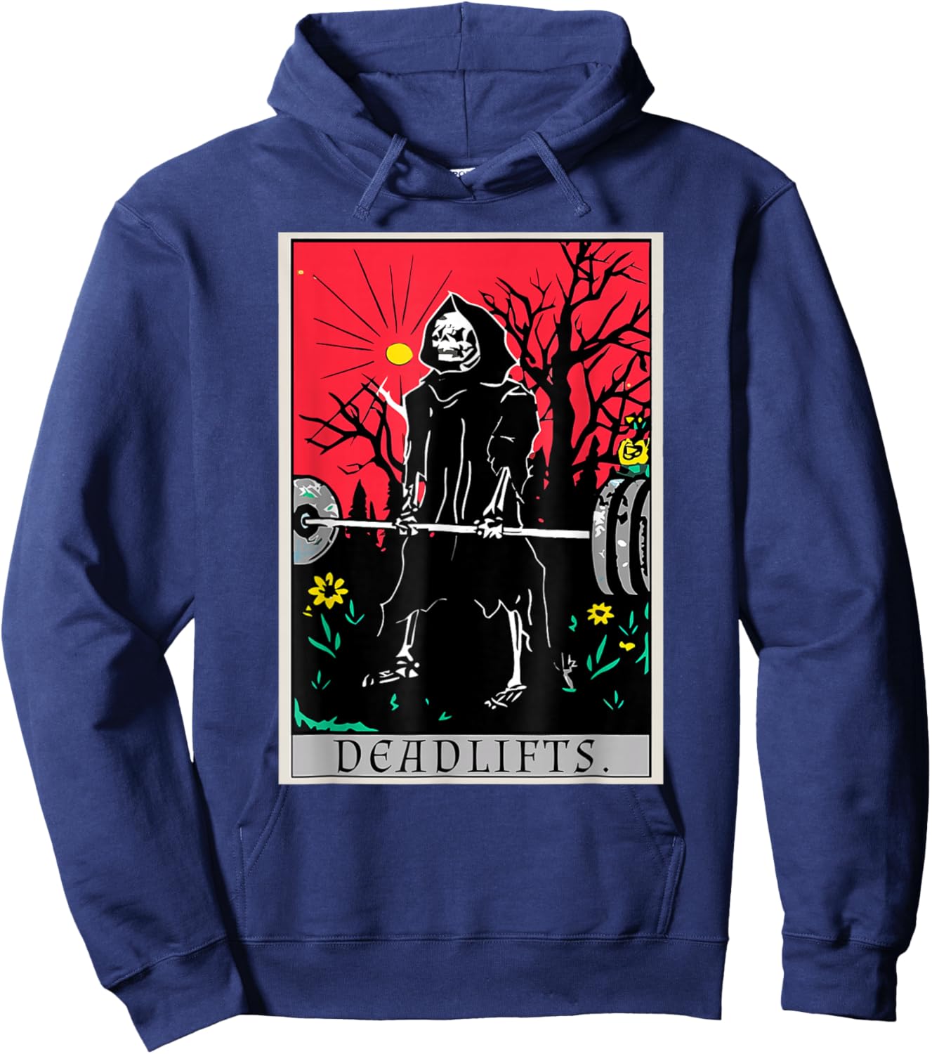 Tarot Card Funny Gym Deadlifts Workout Deadlift Fitness Hoodie - Hoodie | Navy