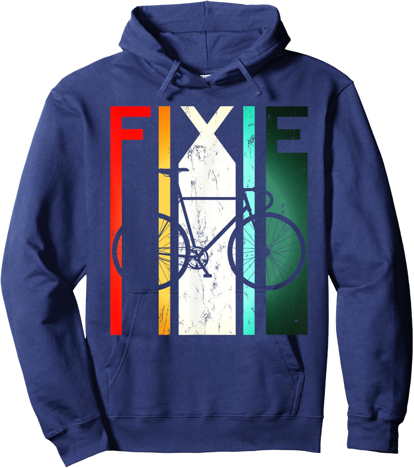 Fixie Retro Bike Single Speed Fixed Gear Velodrome Bicycle Hoodie - Hoodie | Navy