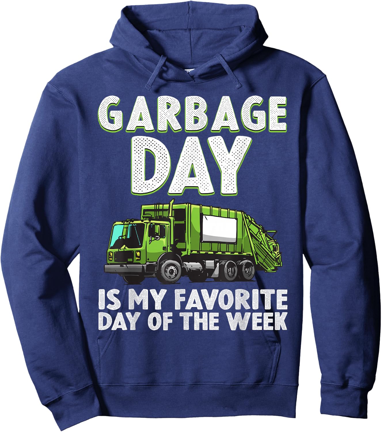 Funny Garbage Truck For Kids Boys Toddlers Waste Garbage Day Hoodie - Hoodie | Navy