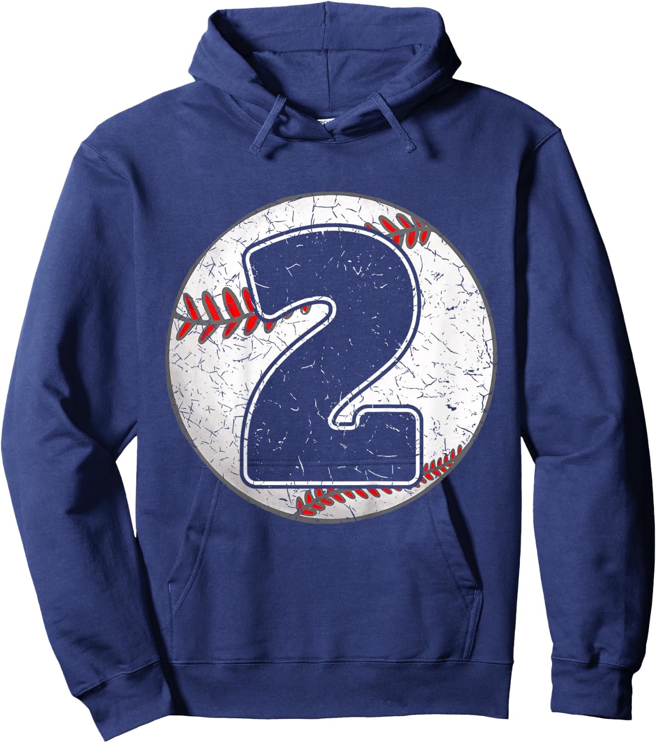Kids Birthday Boy 2 Two Baseball 2nd Birthday Baseball Toddler Hoodie - Hoodie | Navy