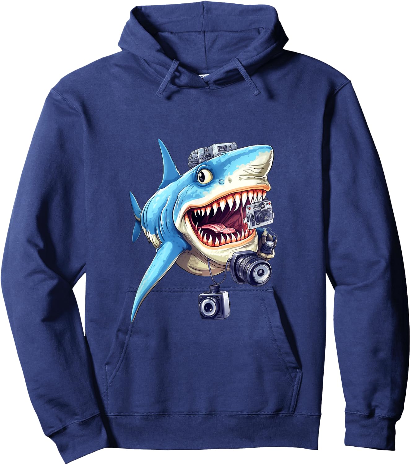 Shark Photographer Camera Photograph Photography Shark Lover Hoodie - Hoodie | Navy