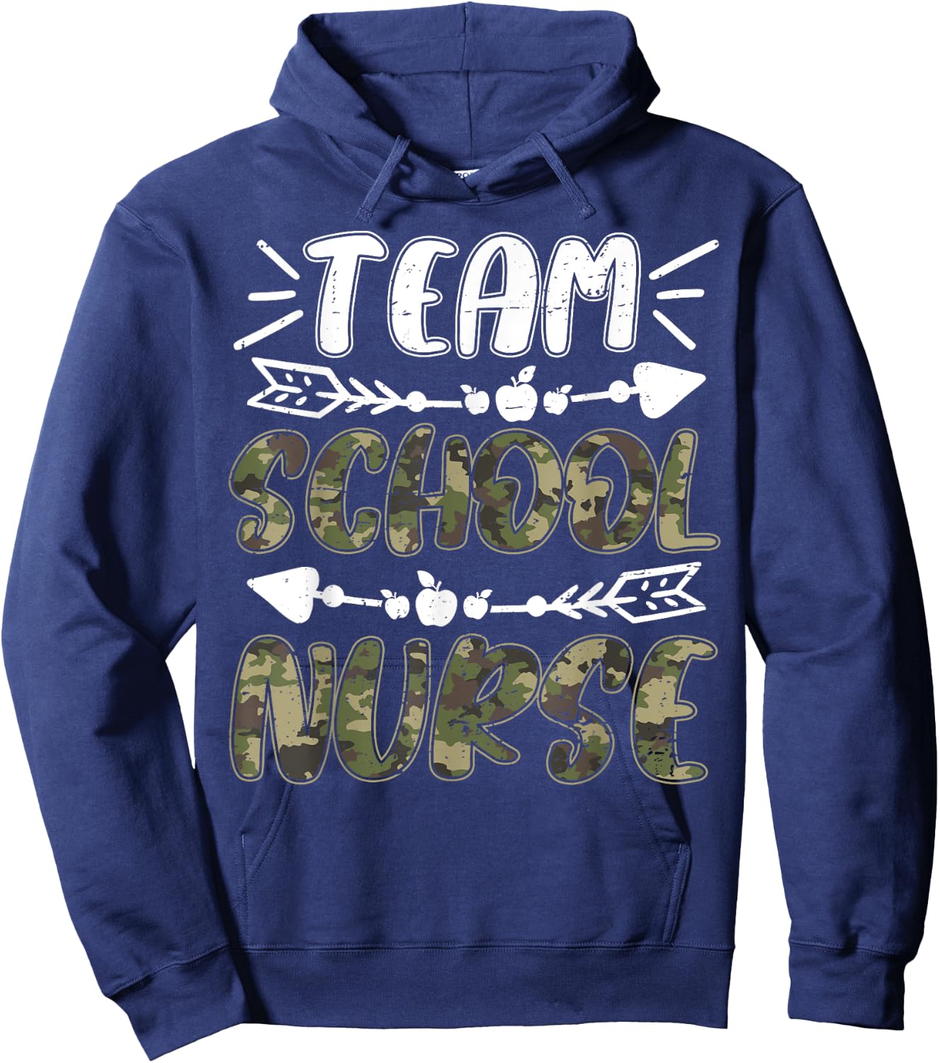Funny Team School Nurse Camo Teacher Student Back To School Women Hoodie - Hoodie | Navy