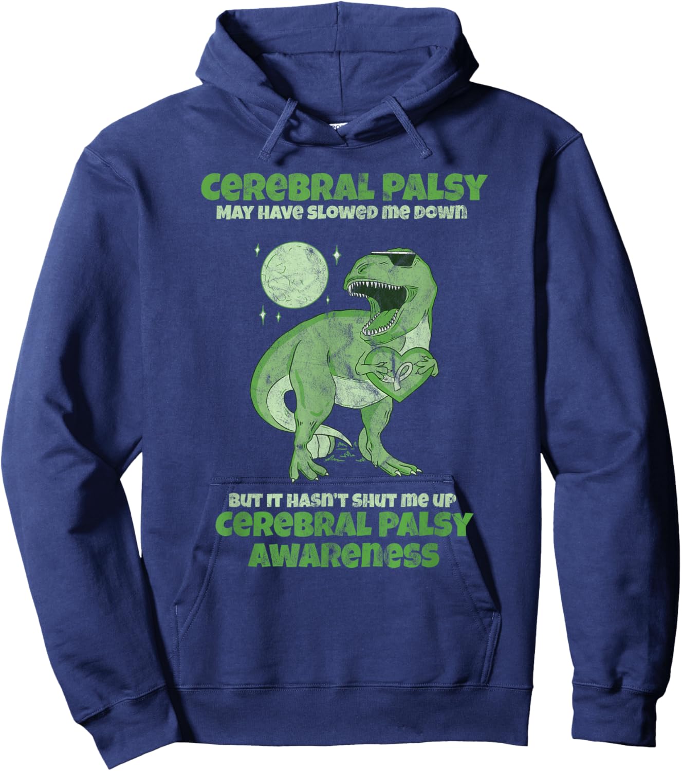 CP Brain Damage Cute Dinosaur Kids Cerebral Palsy Awareness Hoodie - Hoodie | Navy