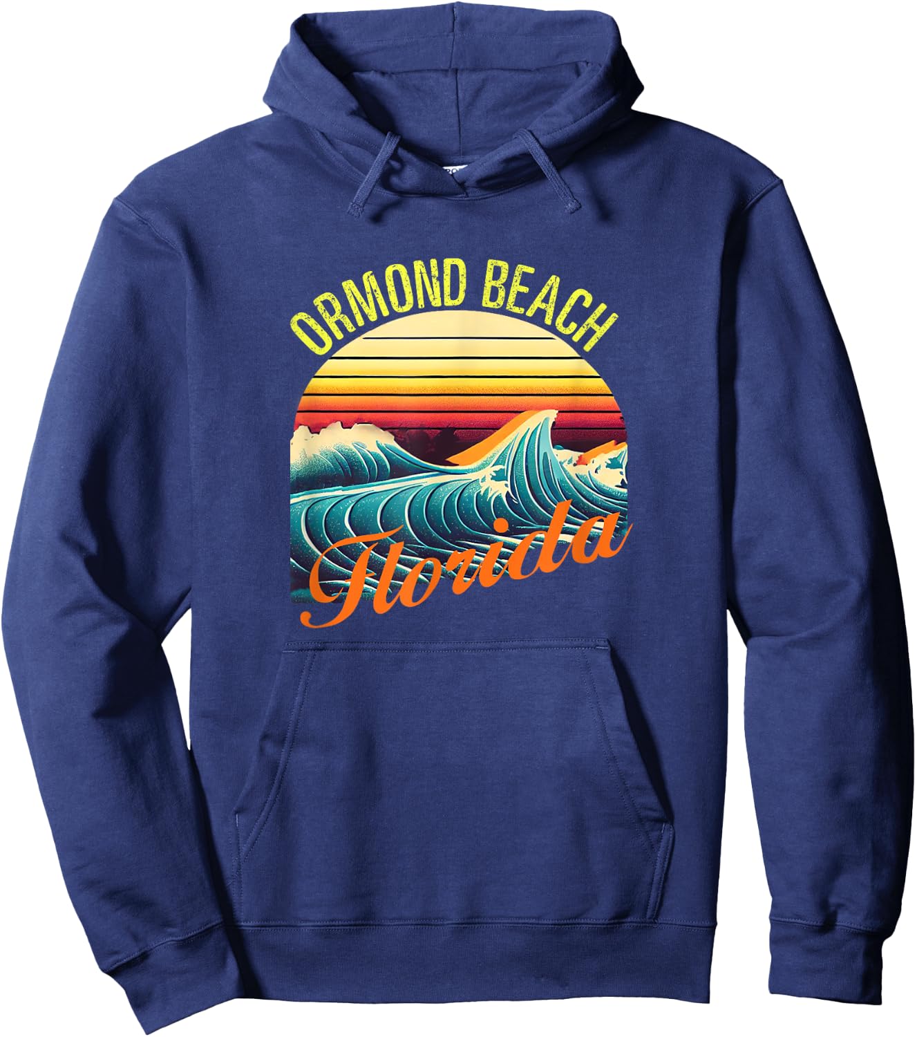 Ormond Beach Retro Surf Apparel & Beachwear, Ormond Beach Hoodie - Hoodie | Navy