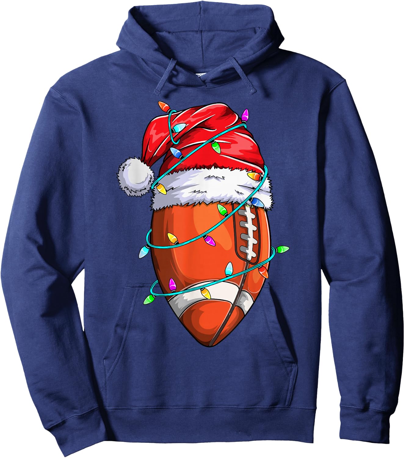 Santa Sports Design Boys Christmas Football Player Hoodie - Hoodie | Navy