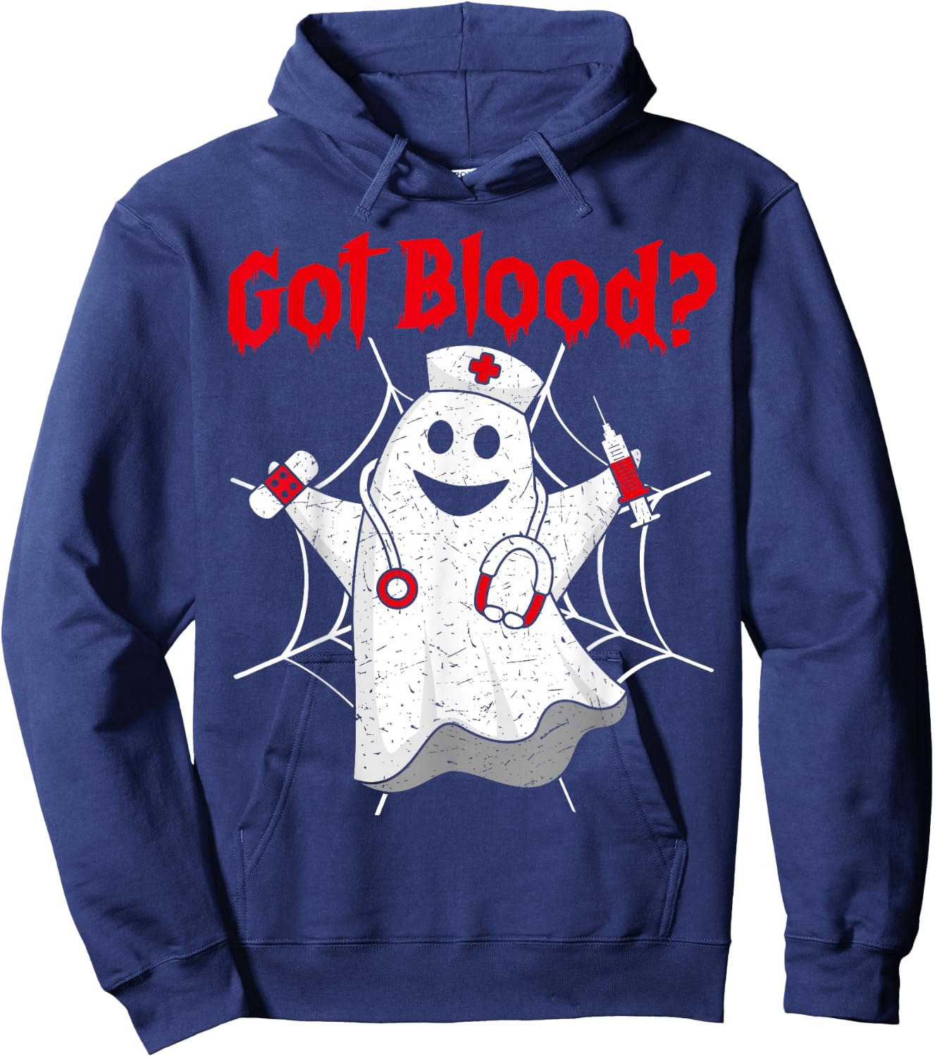 Halloween Ghost Funny Phlebotomist Phlebotomy Men Women Hoodie - Hoodie | Navy