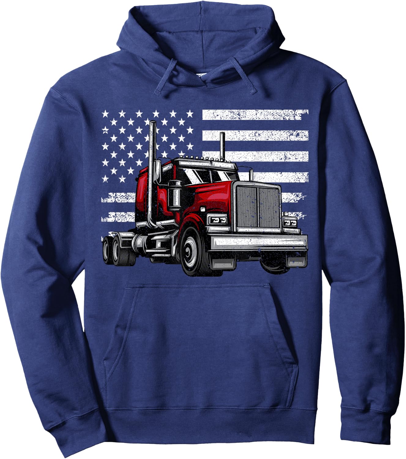 Cool Truck Design Women Trucker Vehicle Truck Driver Hoodie - Hoodie | Navy
