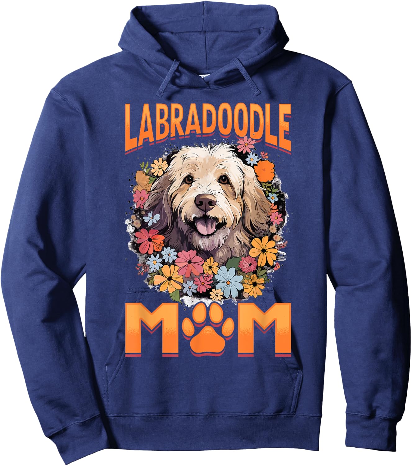 Labradoodle Dog Breed Pet Labradoodle Mom Men Women Girls Kids Hoodie - Hoodie | Navy