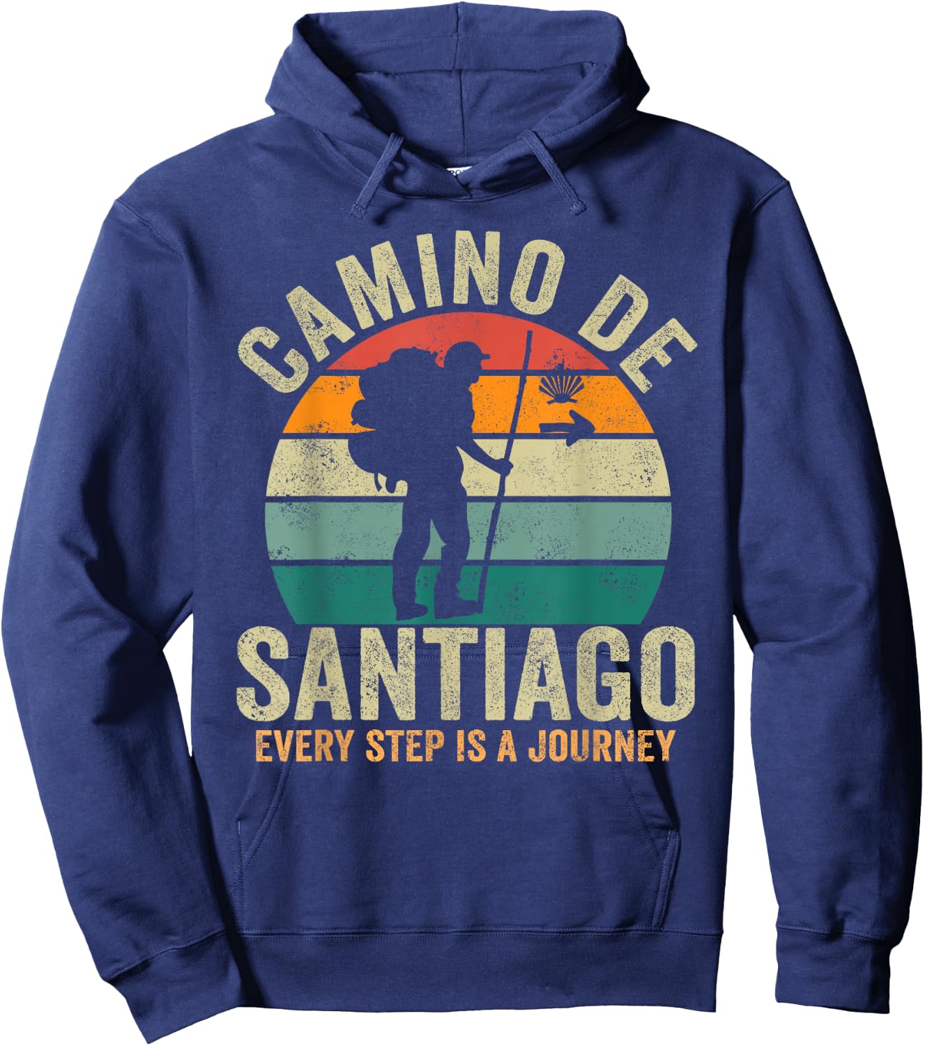 Camino de Santiago Women Spain Pilgrim Way Compostela Hoodie - Hoodie | Navy