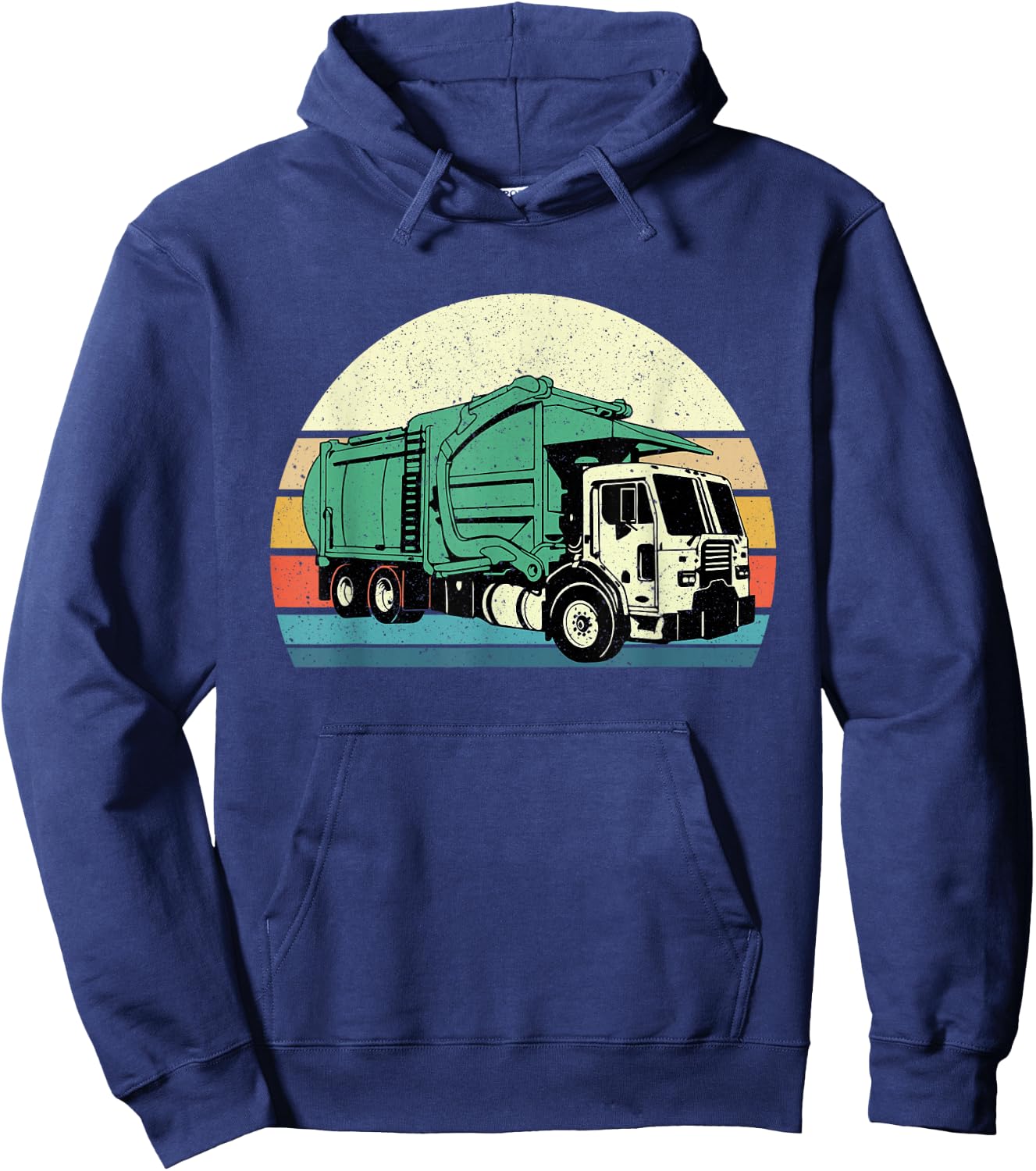 Retro Garbage Truck - Dump Trash Collector Recycling Lover Hoodie - Hoodie | Navy