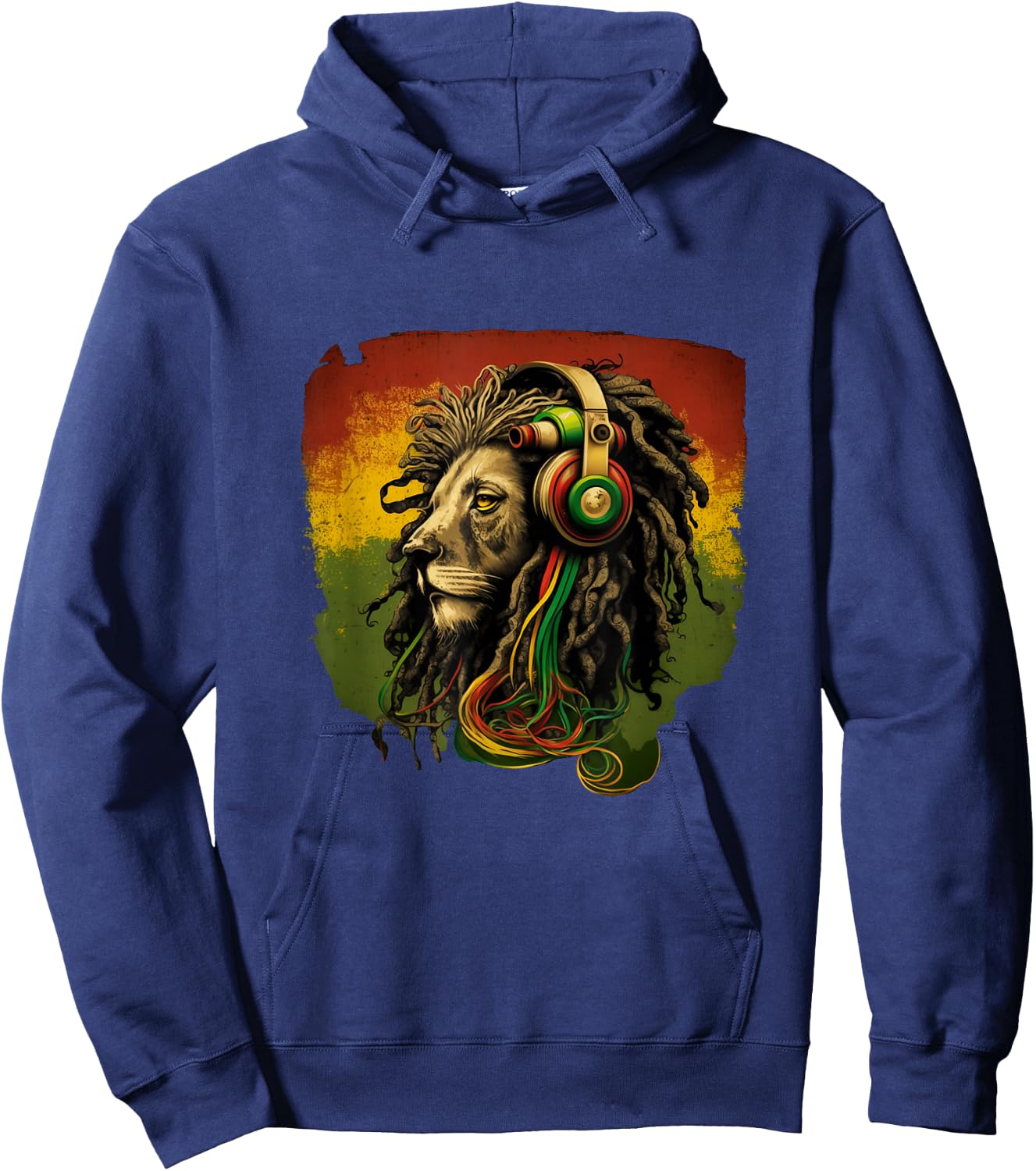 Rasta Reggae Lion Of Judah Rastafarian Roots Reggae Music Hoodie - Hoodie | Navy