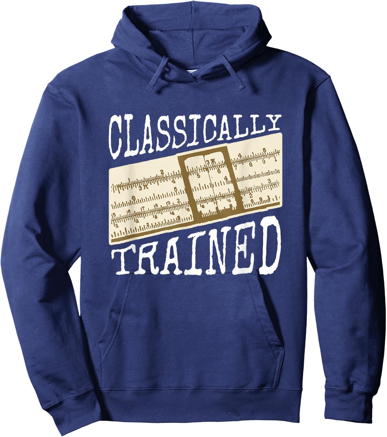 Slide Rule Slipstick Mechanical Calculator 1950s 1960s Hoodie - Hoodie | Navy