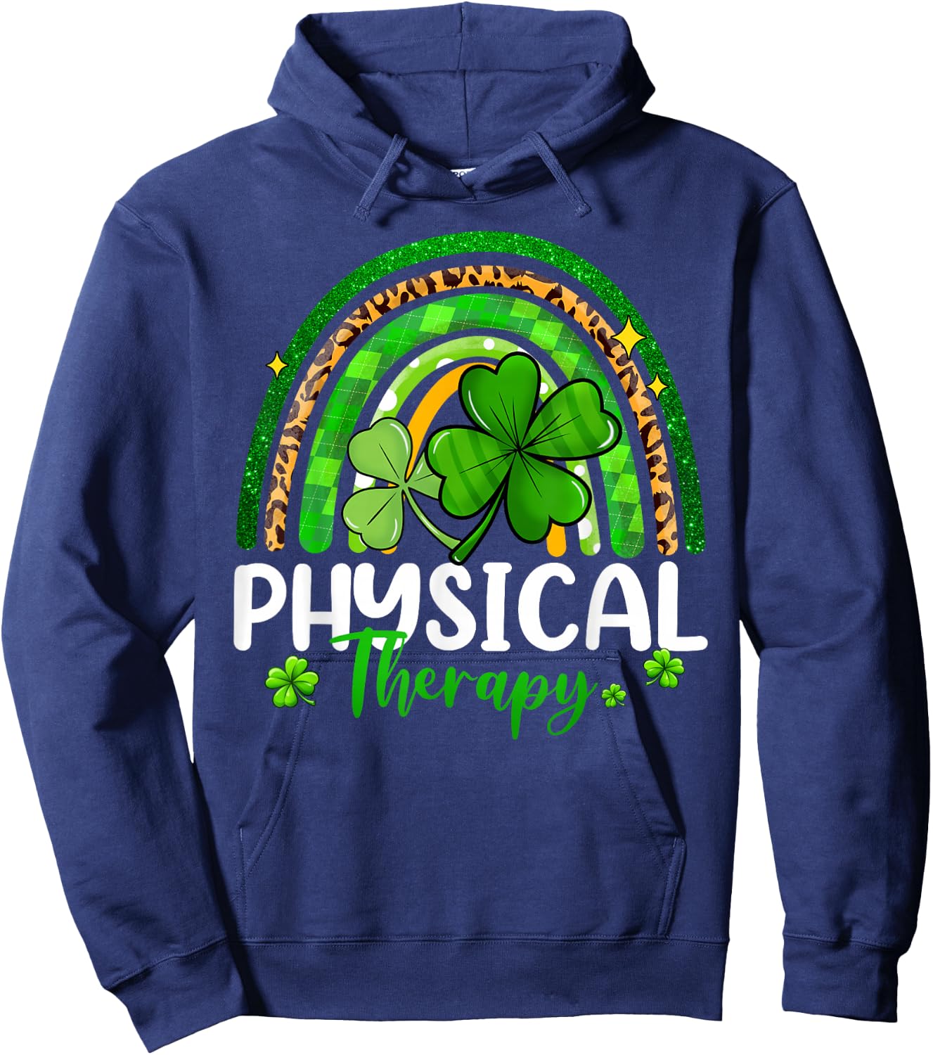 Physical Therapy St Patricks Day Rainbow Women Therapist Hoodie - Hoodie | Navy