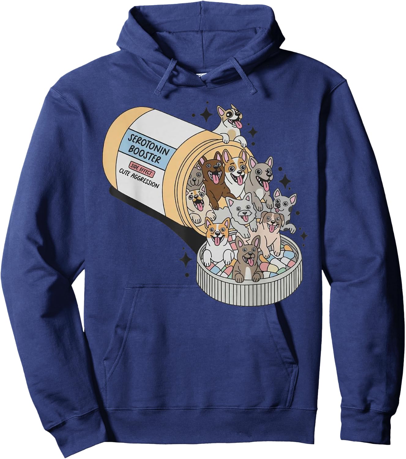 Serotonin Booster Dogs - Side Effect Cute Aggression Funny Hoodie - Hoodie | Navy
