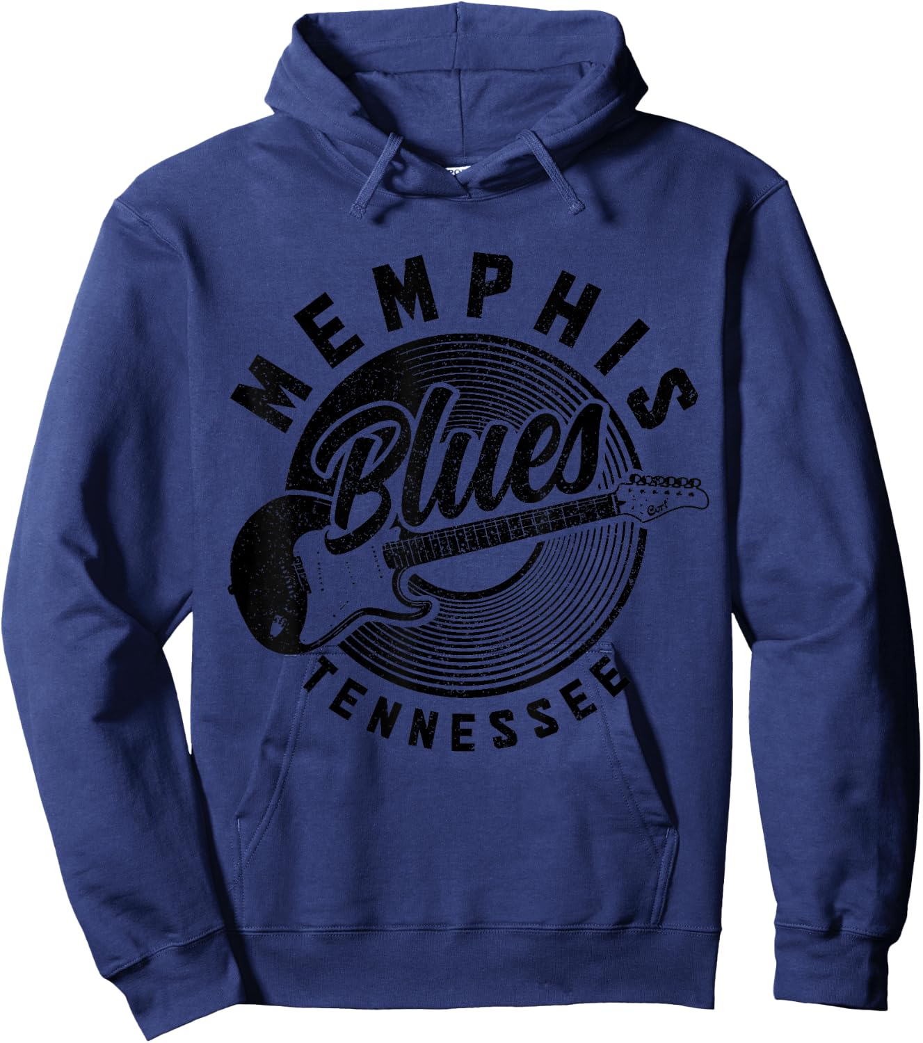 Memphis Tennessee TN Pride Guitar Blues Music Vintage Hoodie - Hoodie | Navy