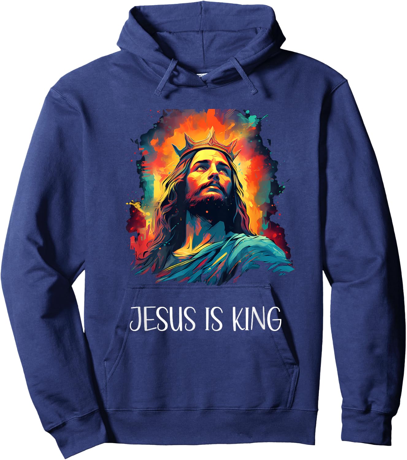 Jesus is King of Christian Faith , Women, Kids, Teens Hoodie - Hoodie | Navy