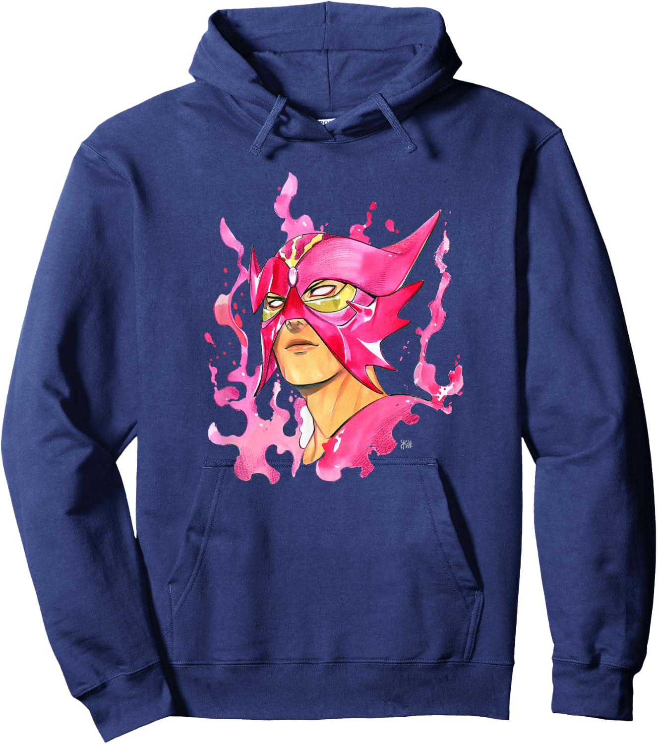 Marvel Comics Retro Classic X-Men Sunfire Flame Portrait Hoodie - Hoodie | Navy