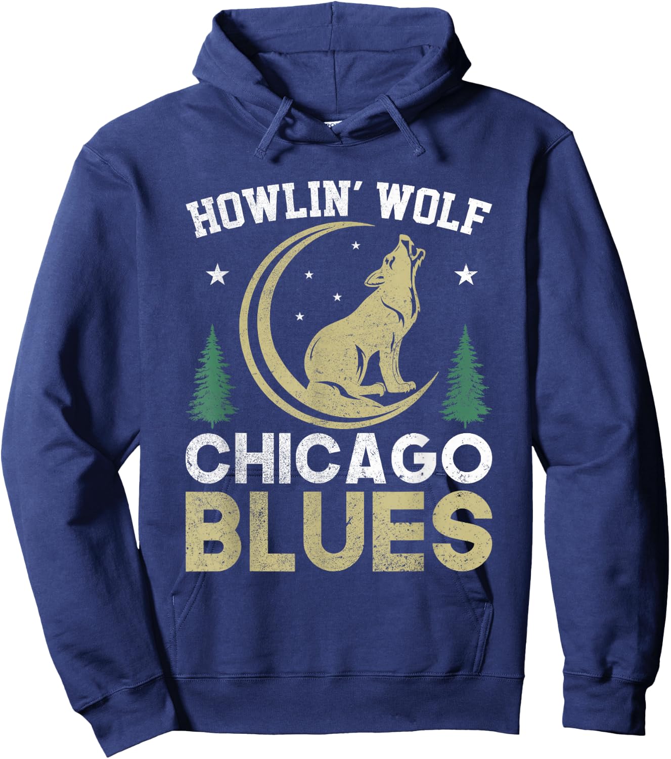 Howlin' Wolf Chicago Blues Hoodie - Hoodie | Navy