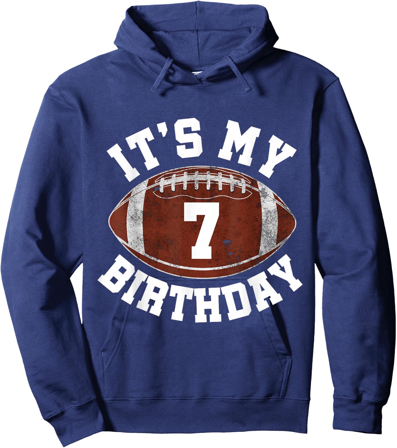 It's My 7th Birthday Boy 7 Year Old Football Player Kids Hoodie - Hoodie | Navy