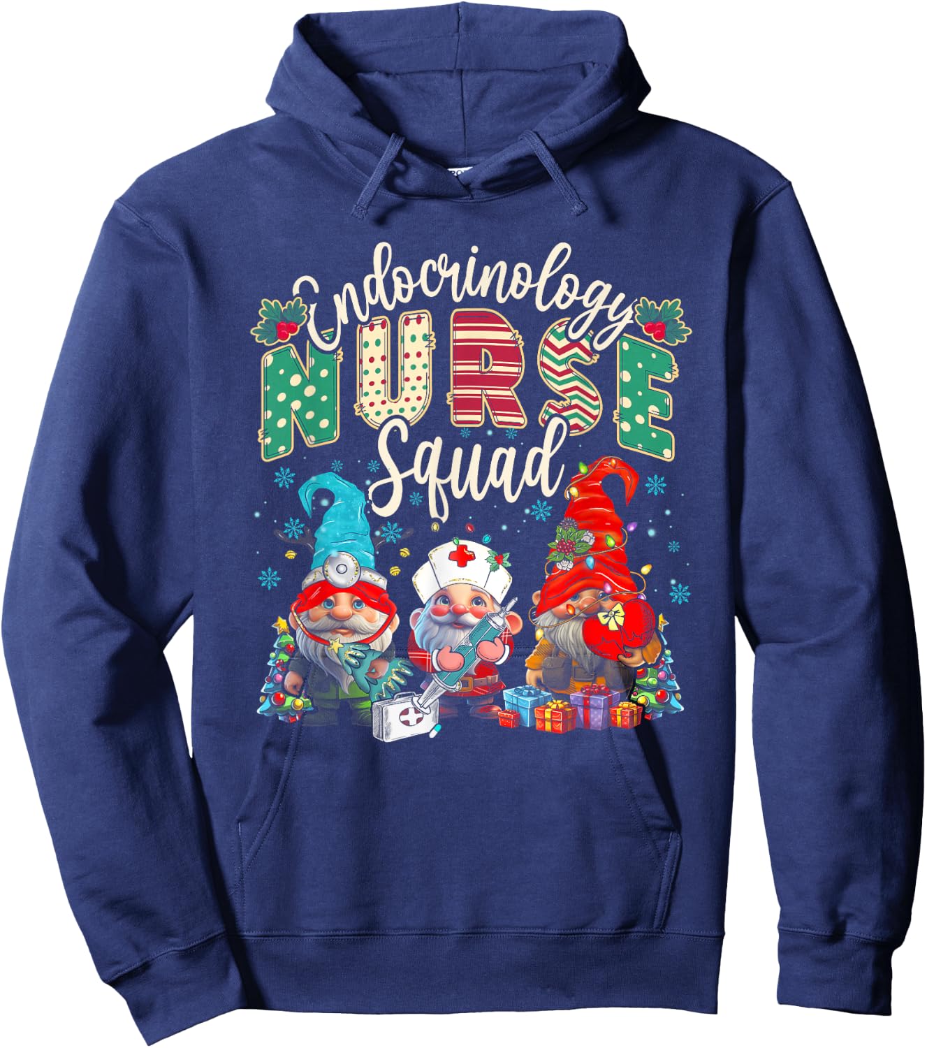 Endocrinology Nurse Squad Christmas Gnomes Endocrine Nurse Hoodie - Hoodie | Navy