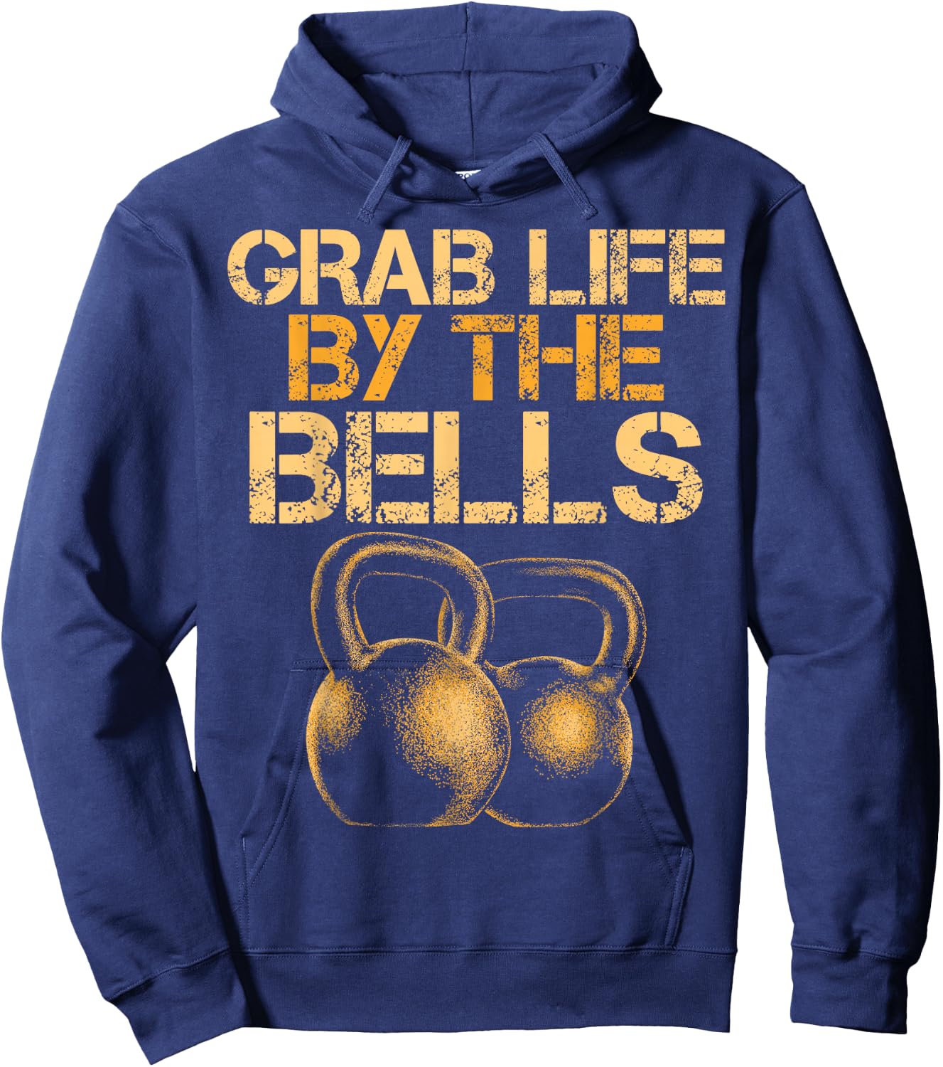Grab Life by the Bells Kettlebells Workout Gym Bodybuilder Hoodie - Hoodie | Navy