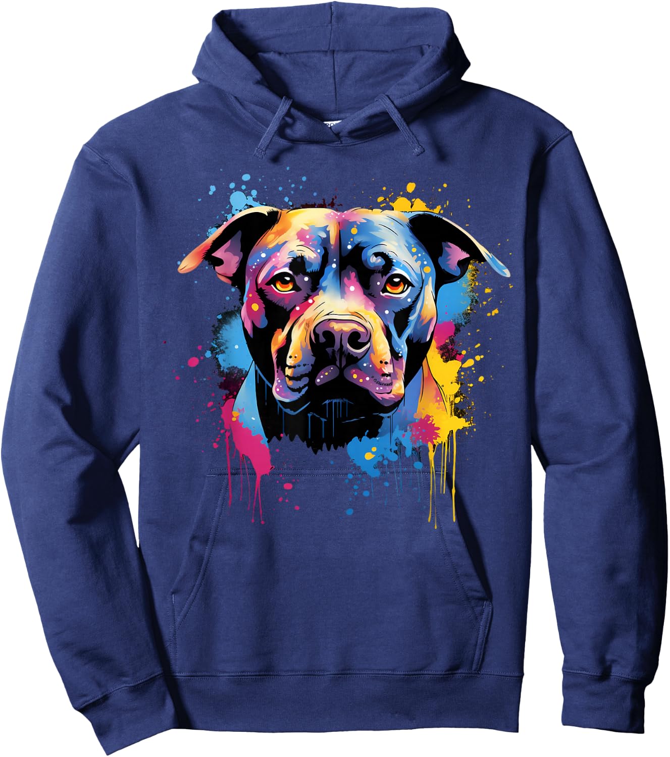 Cute painted Staffordshire Bull Terrier Hoodie - Hoodie | Navy